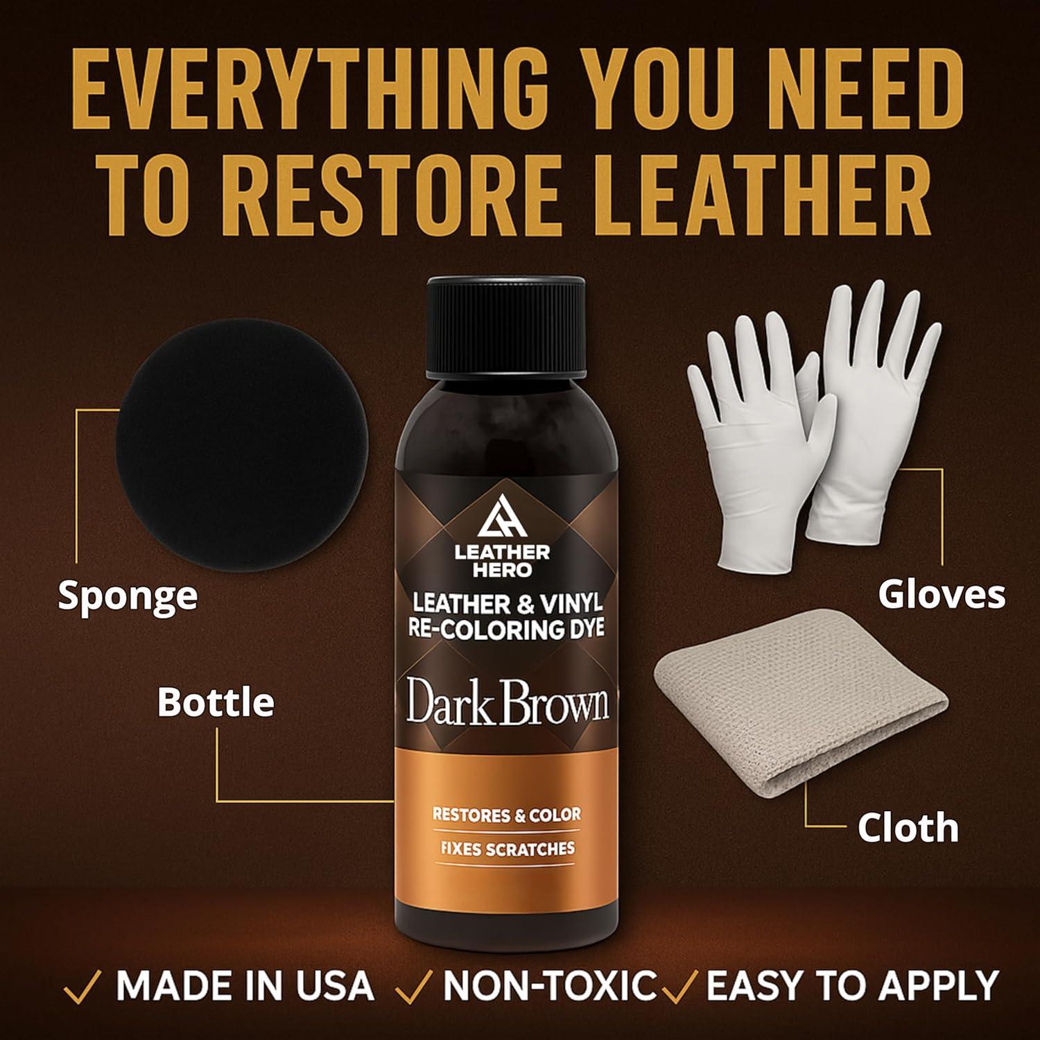 Kit Restaurador de Color de Cuero Designer Trends - Marrón Oscuro