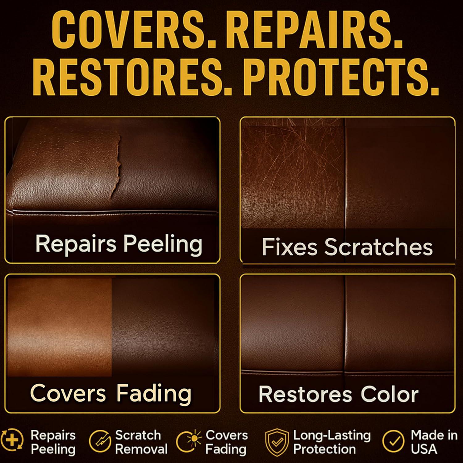 Kit Restaurador de Color de Cuero Designer Trends - Marrón Oscuro