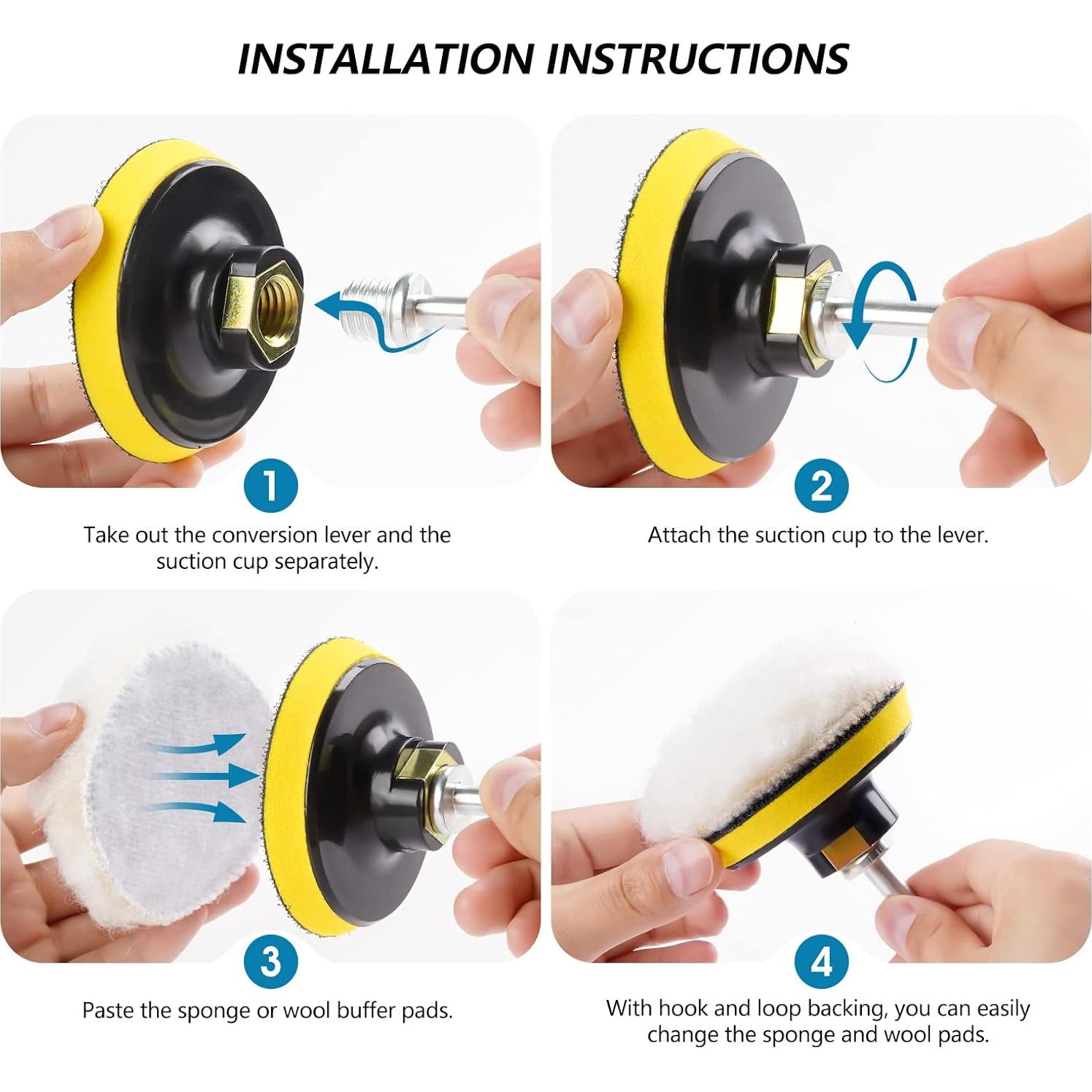 Kit de Almohadillas de Pulido MIDO 22PCS 3" para Taladro