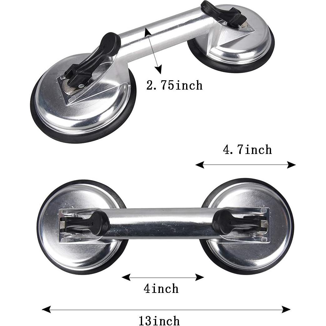 Elevador de Vidrio SOLUDE 2 Pack Doble Ventosa Aluminio 85 kg