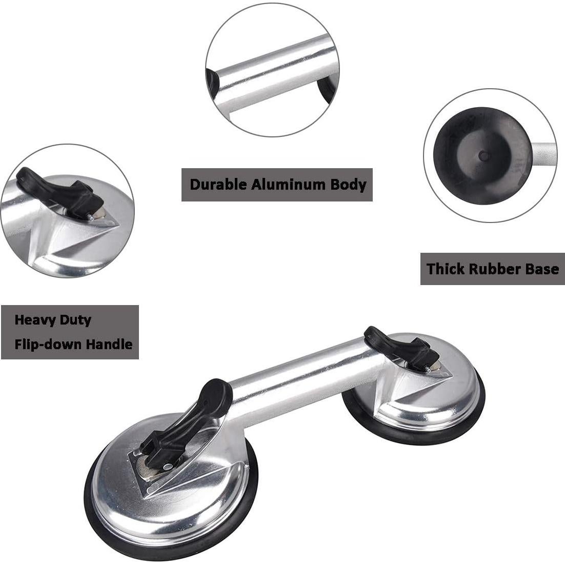 Elevador de Vidrio SOLUDE 2 Pack Doble Ventosa Aluminio 85 kg