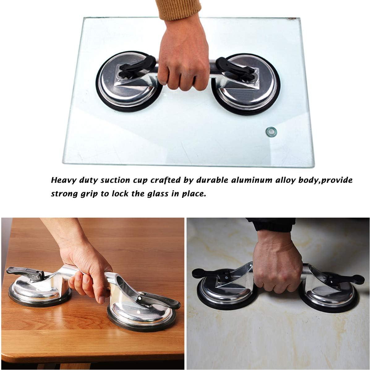 Elevador de Vidrio SOLUDE 2 Pack Doble Ventosa Aluminio 85 kg