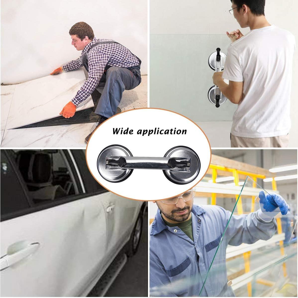 Elevador de Vidrio SOLUDE 2 Pack Doble Ventosa Aluminio 85 kg