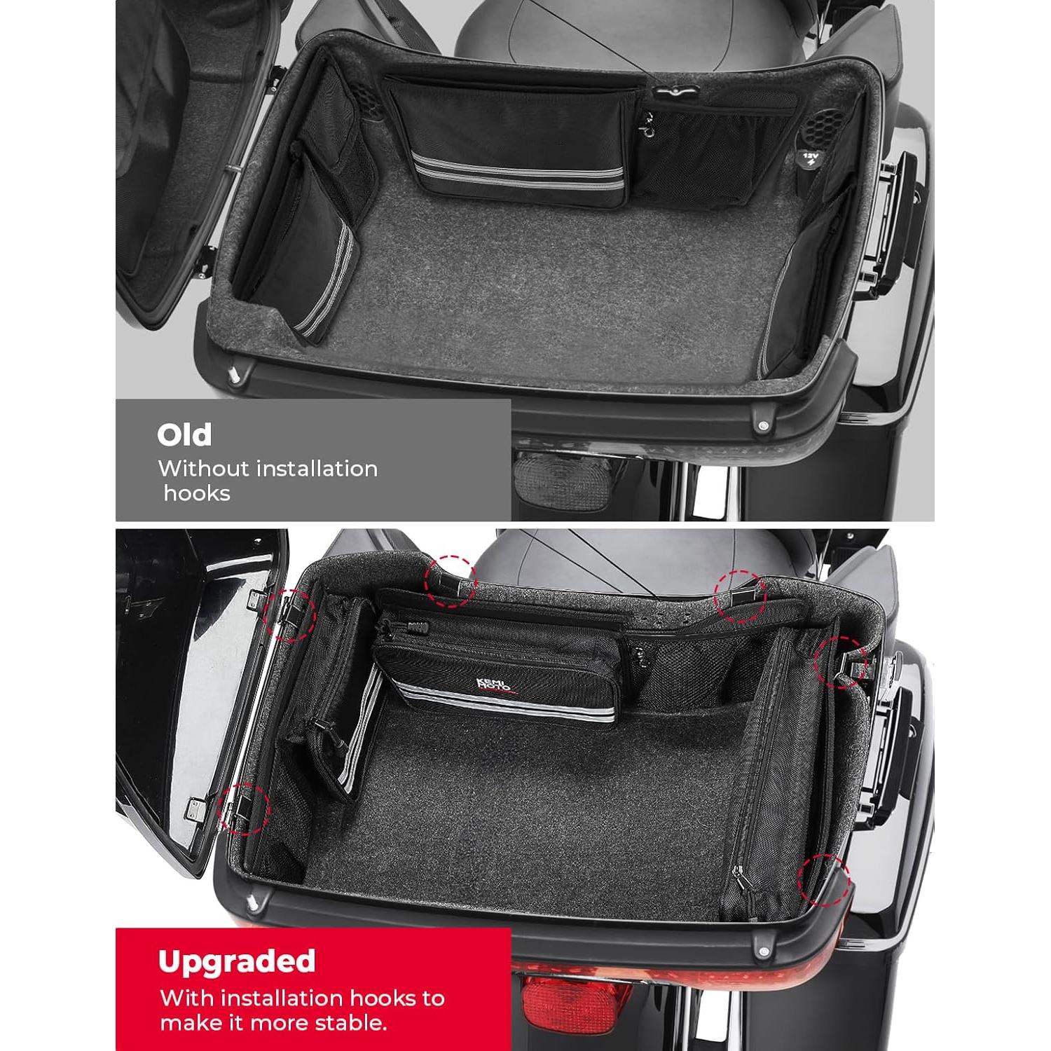 Organizador KEMIMOTO para Tour Pack 2014-2024 con Ganchos