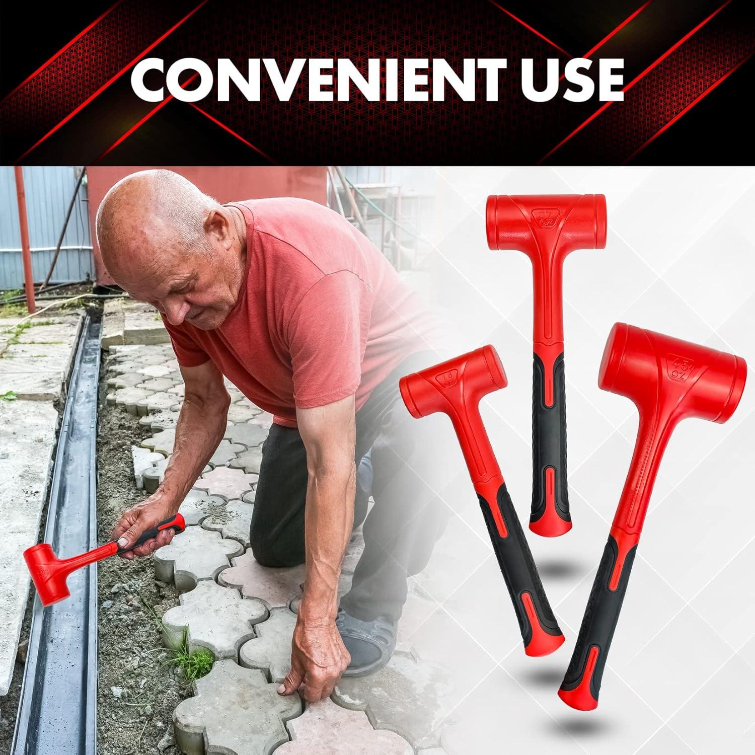 Juego de Martillos de Golpe Muerto YIYITOOLS 3 Piezas 0.45kg 0.68kg 1.36kg