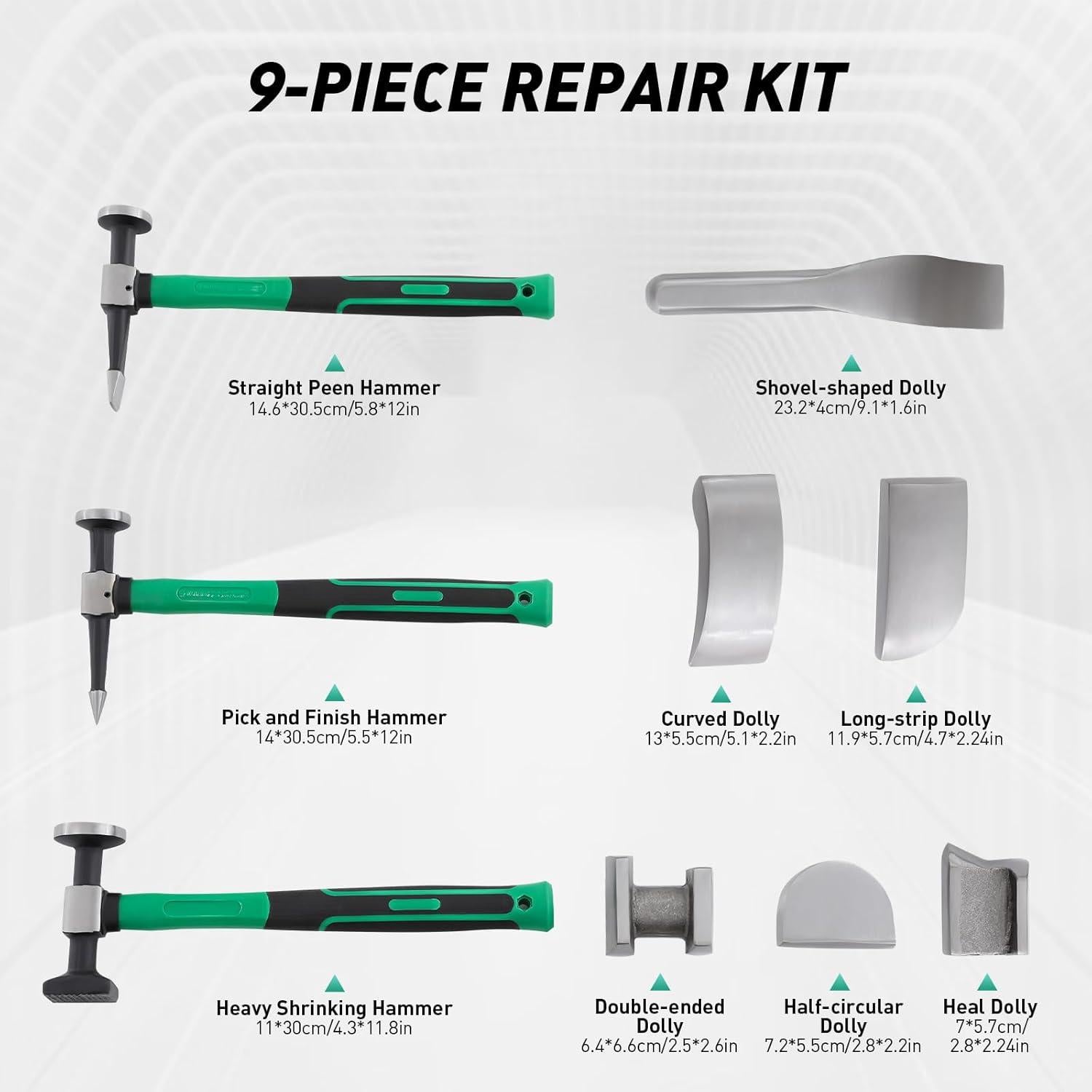 Kit de Reparación de Carrocería 9 Piezas XEJMEOO - Acero 45#