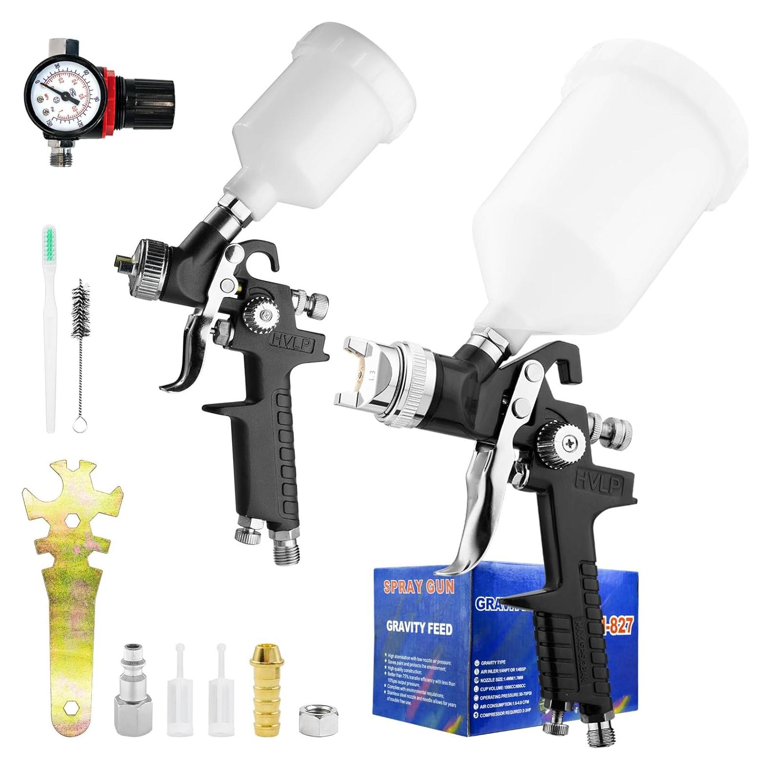 Kit de Pistola de Pulverización HVLP RRJ 0.8mm y 1.4mm