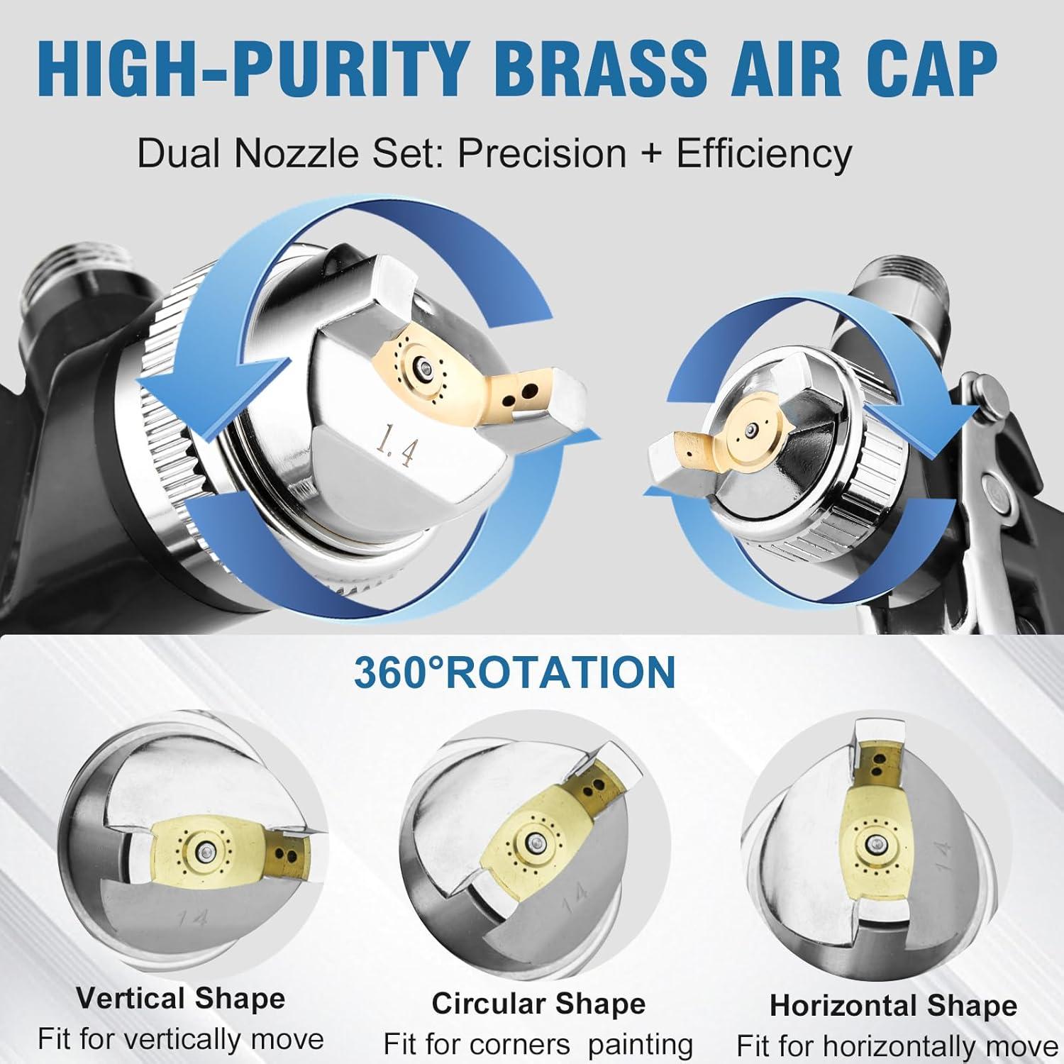 Kit de Pistola de Pulverización HVLP RRJ 0.8mm y 1.4mm