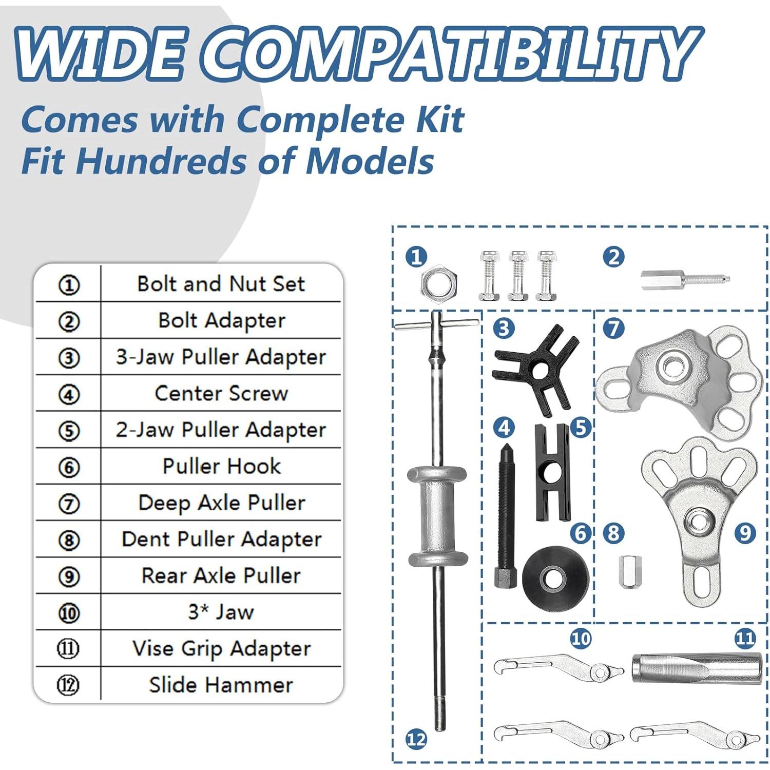 Juego de Extractores de Martillo Deslizante Bicos 9 Vías 7.59 kg