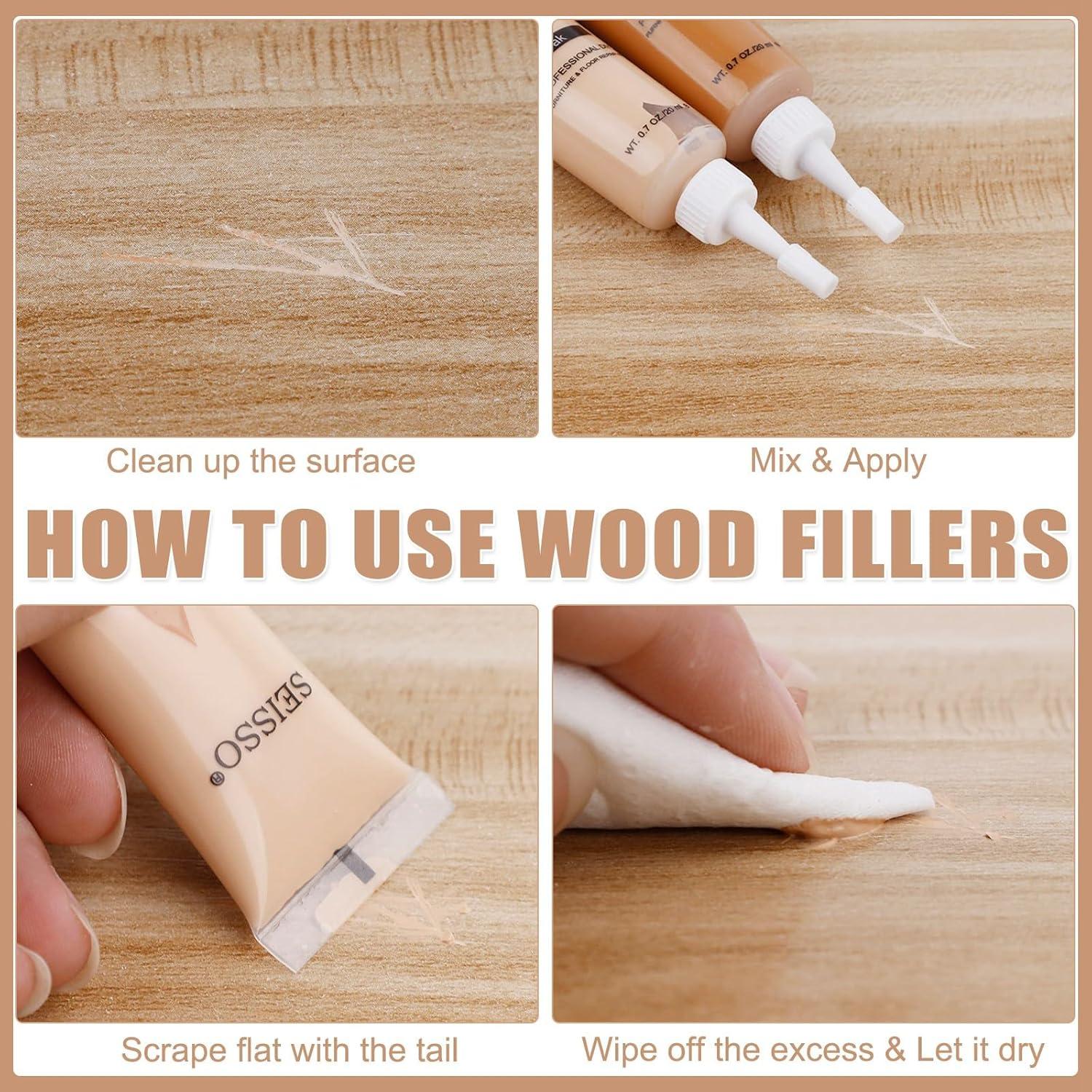 Kit de Reparación de Muebles SEISSO - 12 Colores Relleno de Madera