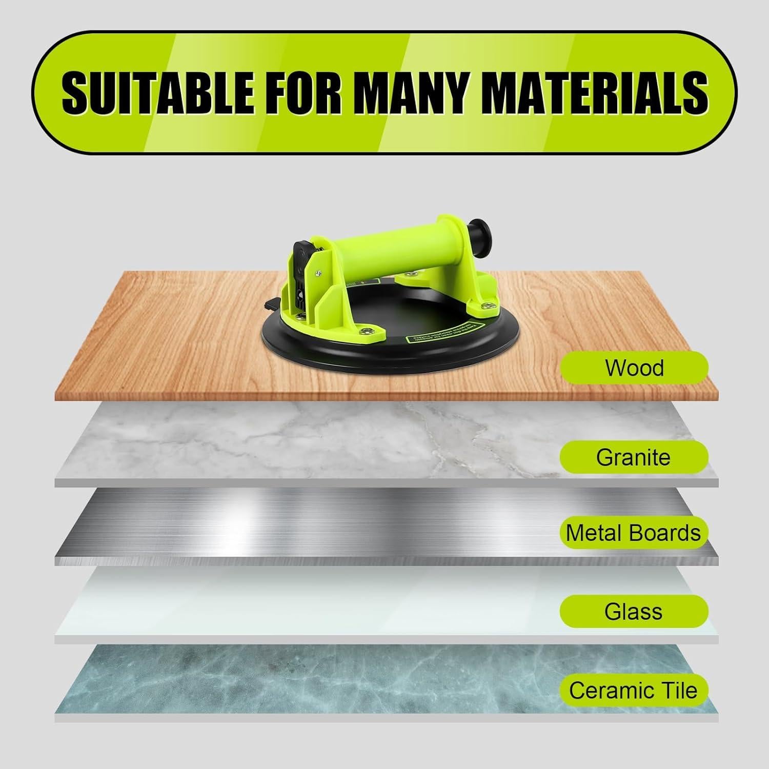 Ventosas de Vidrio DEWINNER 20cm - Elevador Industrial 299kg - Paquete de 2