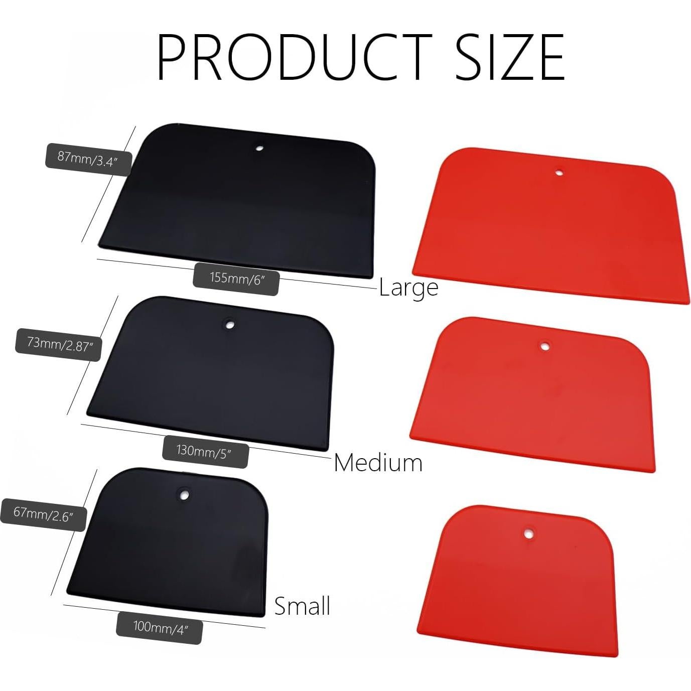 6 Espatuladores de Relleno de Plástico PE TuNan - 10, 12 y 15 cm