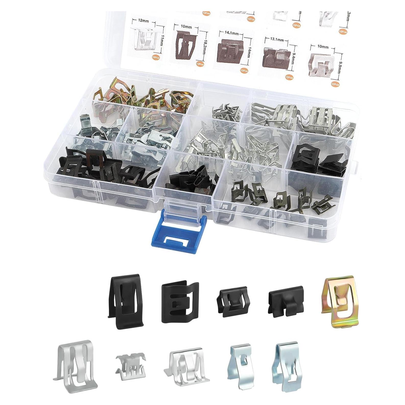 100 Clips de Carrocería en Forma de U OFBAND Galvanizados