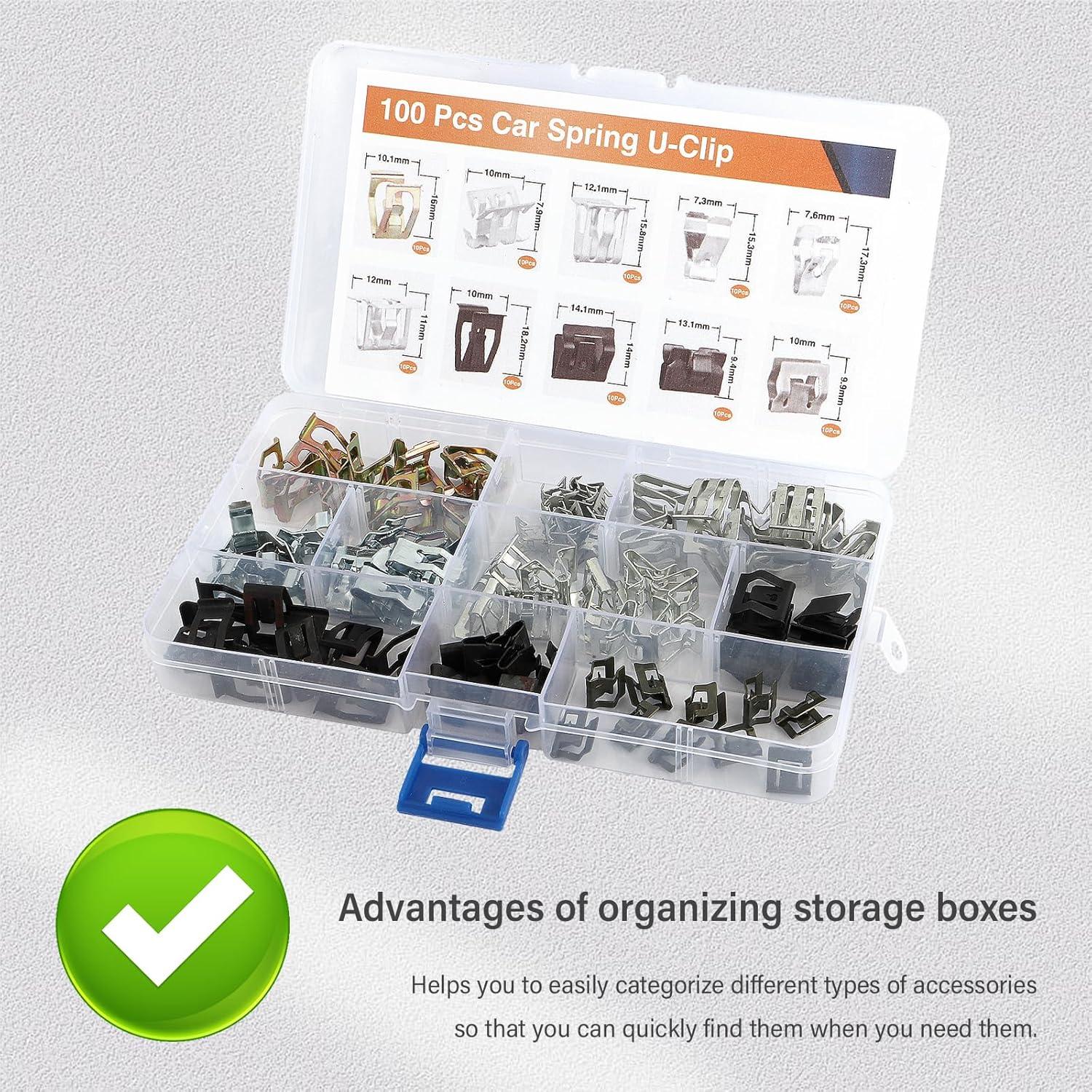 100 Clips de Carrocería en Forma de U OFBAND Galvanizados