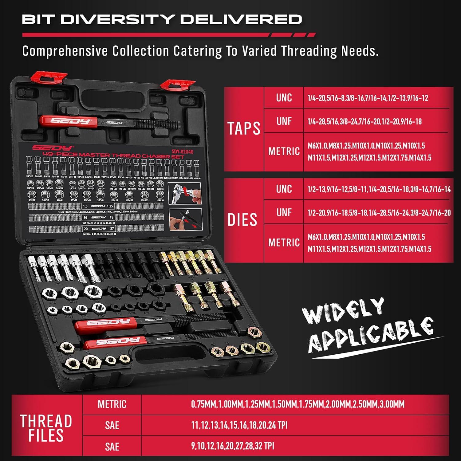Juego de Herramientas SEDY para Reparación de Roscas 49 Piezas