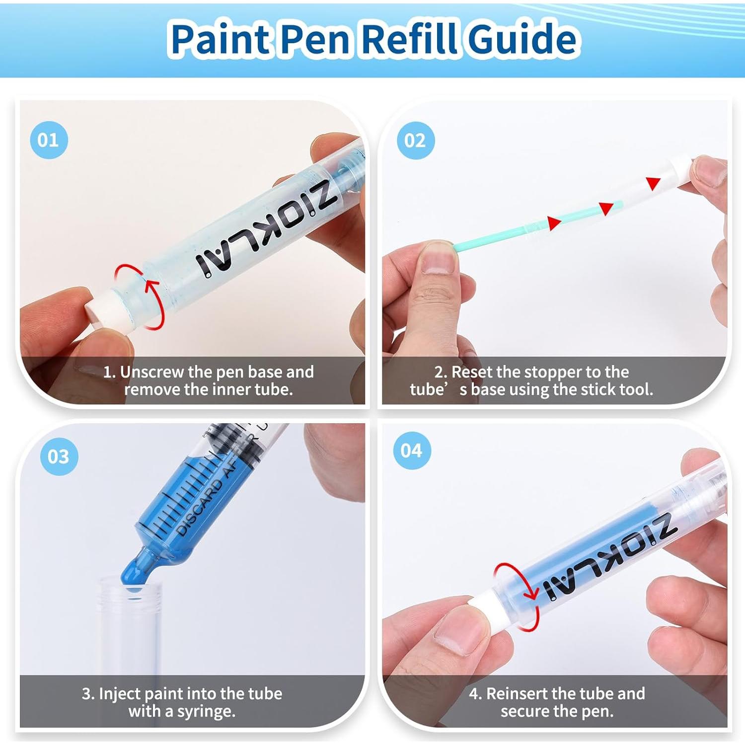 Kit de Bolígrafos de Pintura de Retoque ZIOKLAI 3 Unidades