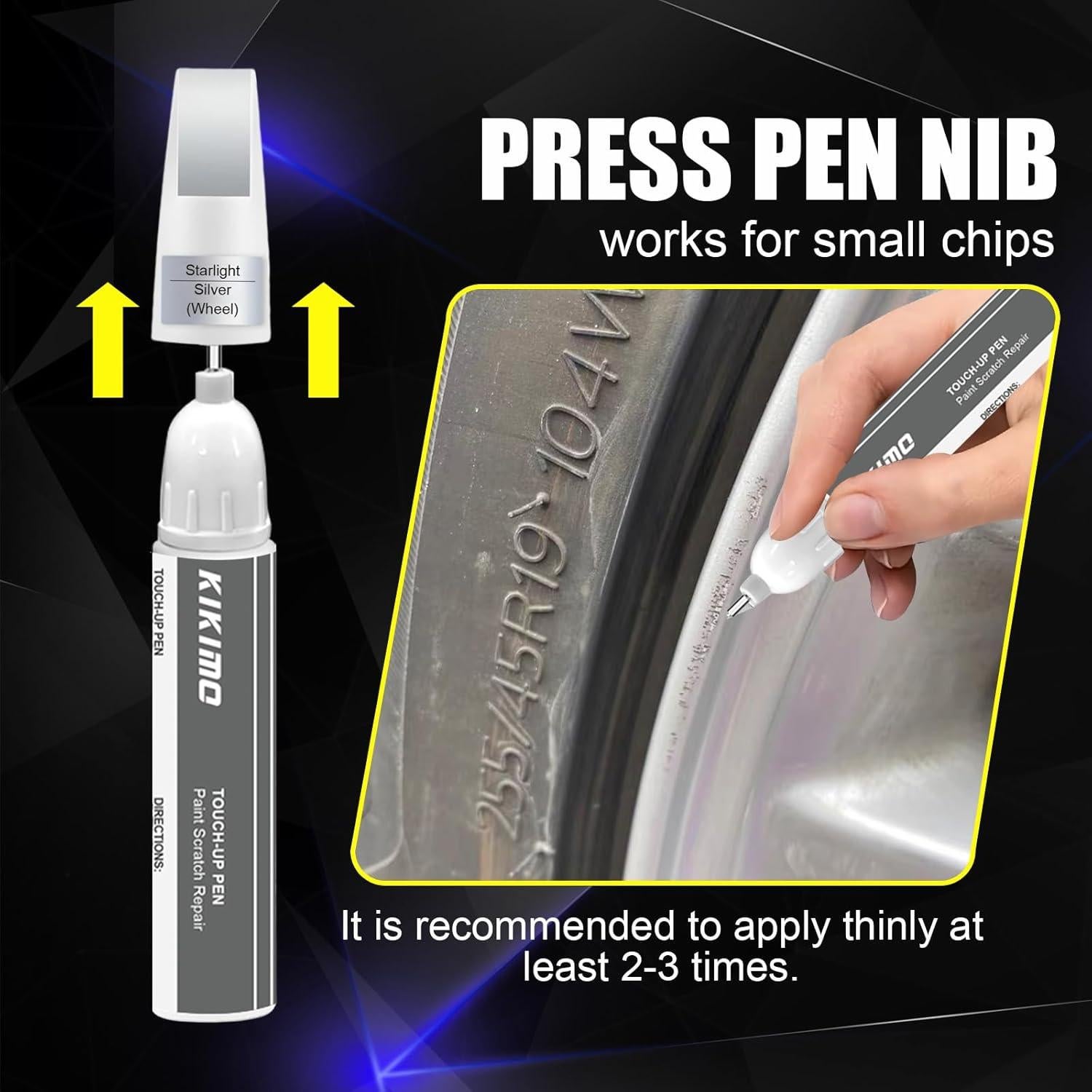 Pintura de Retoque KIKIMO para Rines Tesla Model Y/3/S/X 12ml