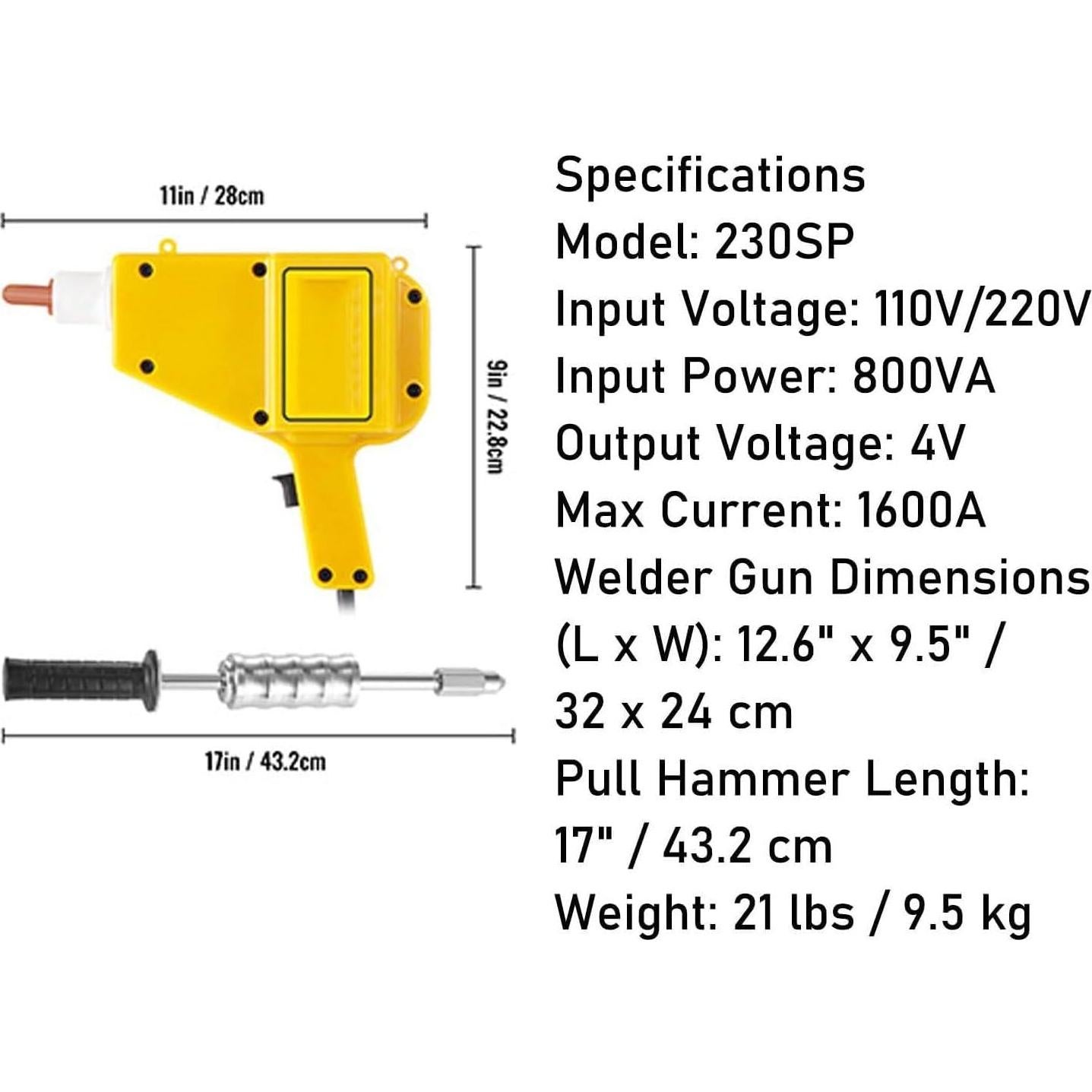 Kit de reparación de abolladuras SICWEDIM 800VA portátil