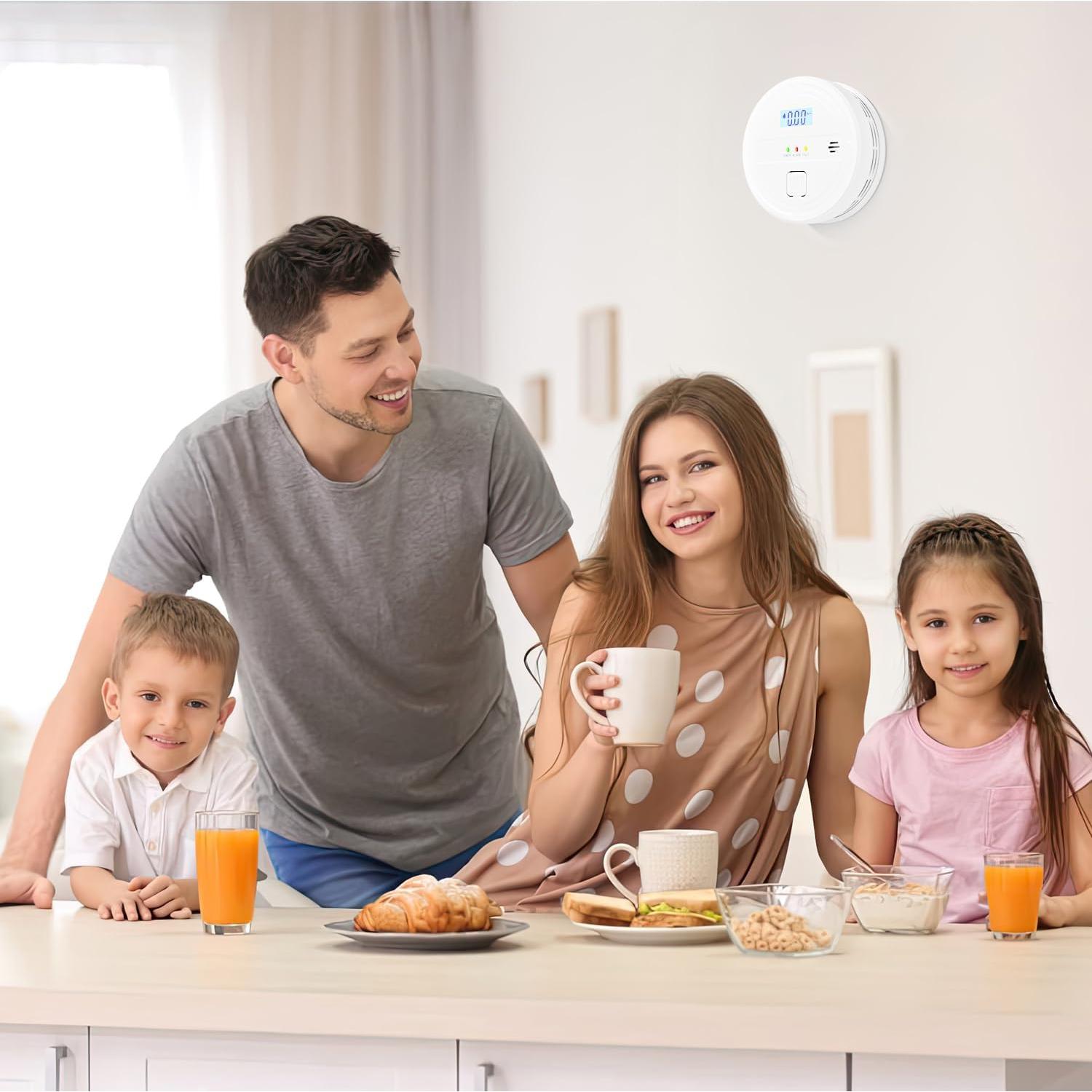 Detector de Humo y Monóxido Soewolit 4 Paquetes 85 dB