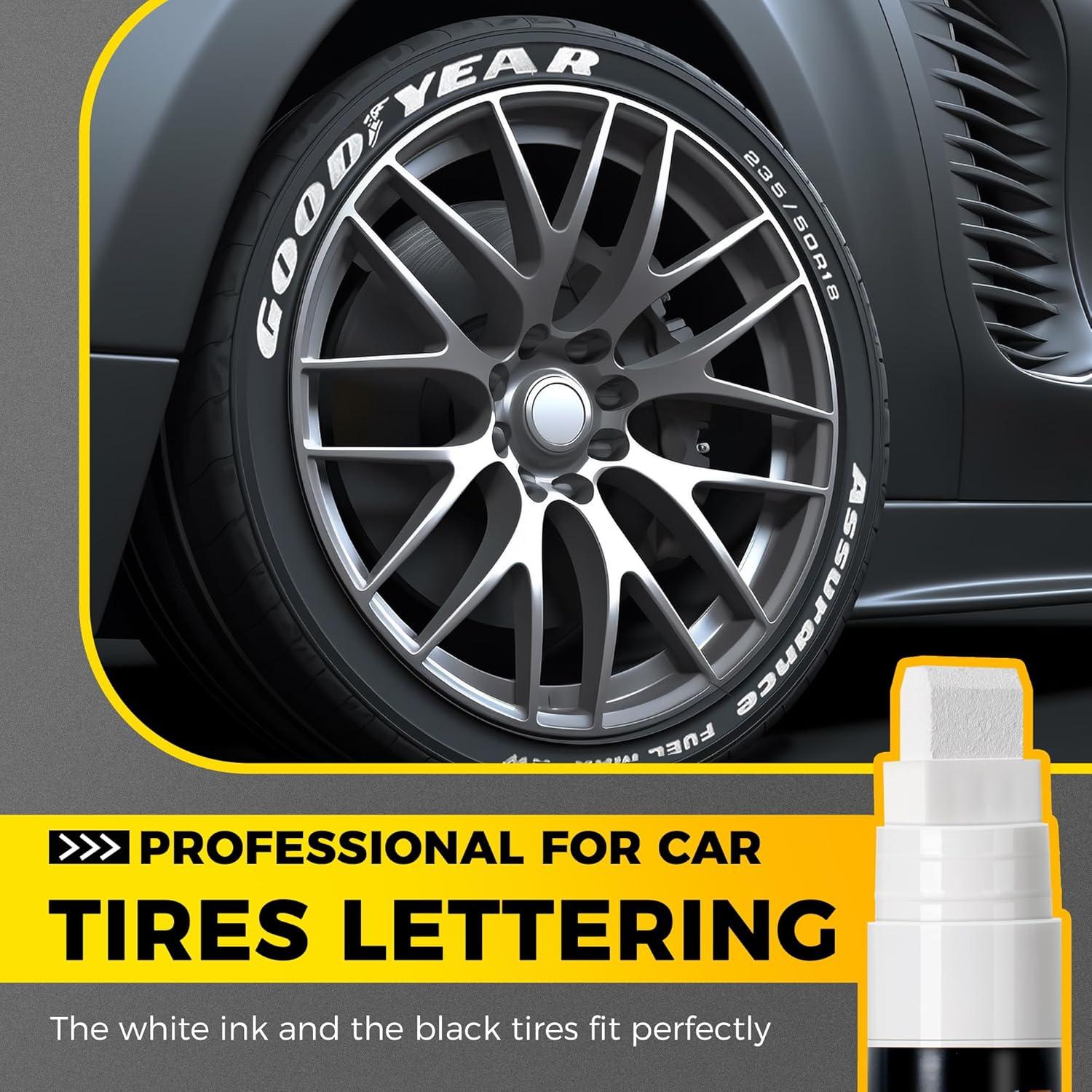 Marcadores Jumbo de Neumáticos SELEAD - Paquete de 4 Blancos 15mm