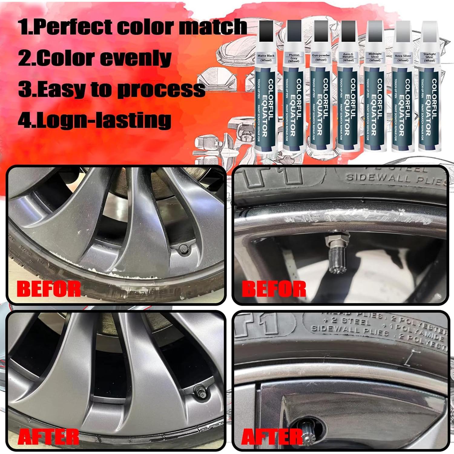 Pintura de Retoque Midnight Silver SNSIR para Llantas Tesla