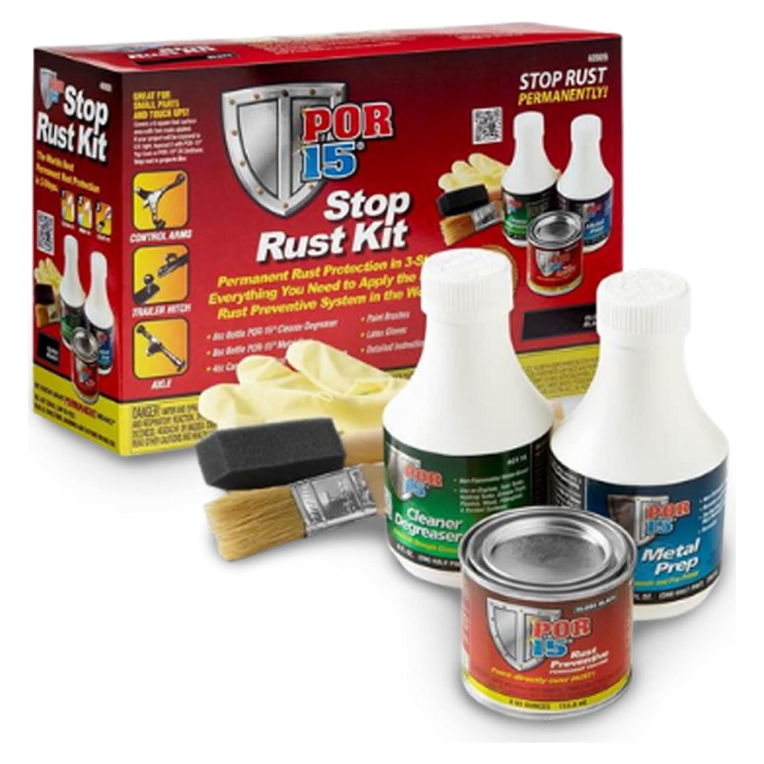 Kit Para Detener Óxido POR-15 - Recubrimiento Negro Brillante