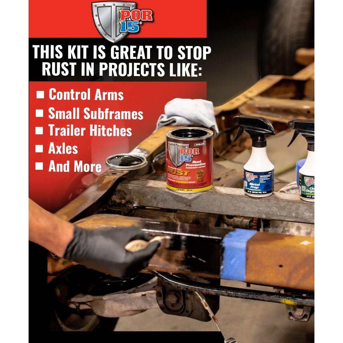 Kit Para Detener Óxido POR-15 - Recubrimiento Negro Brillante