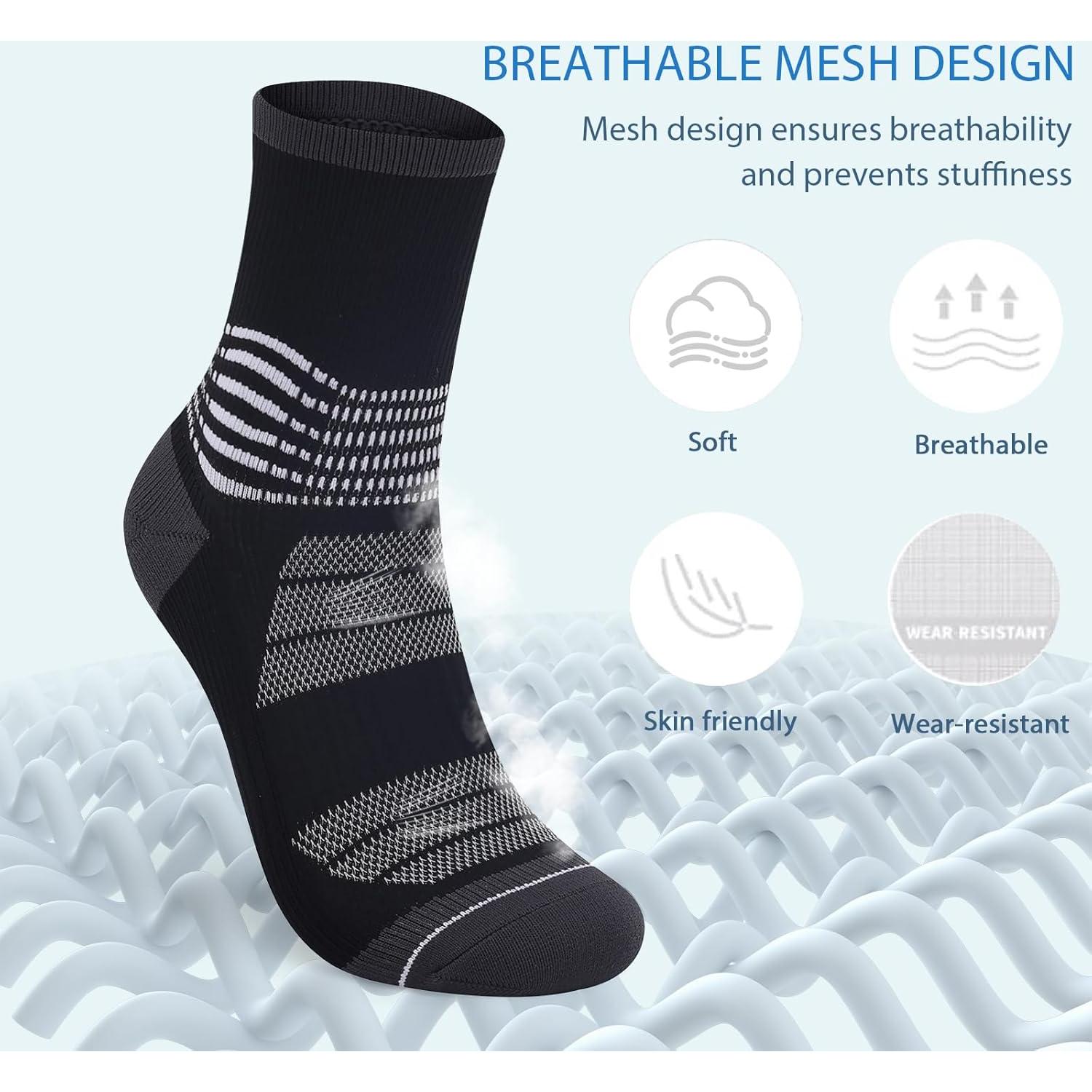 Calcetines de Compresión IRAMY Unisex para Alivio de Fascitis Plantar - 3 Pares