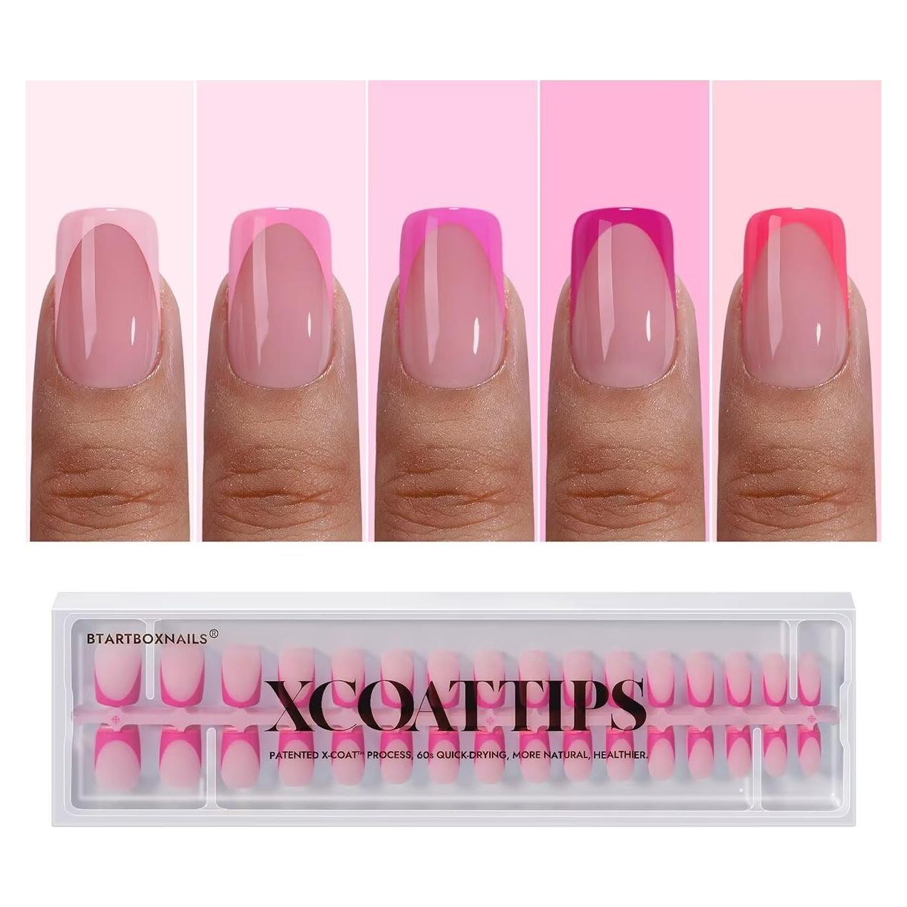 Uñas Postizas Cortas BTArtboxnails Rosa 160 Piezas
