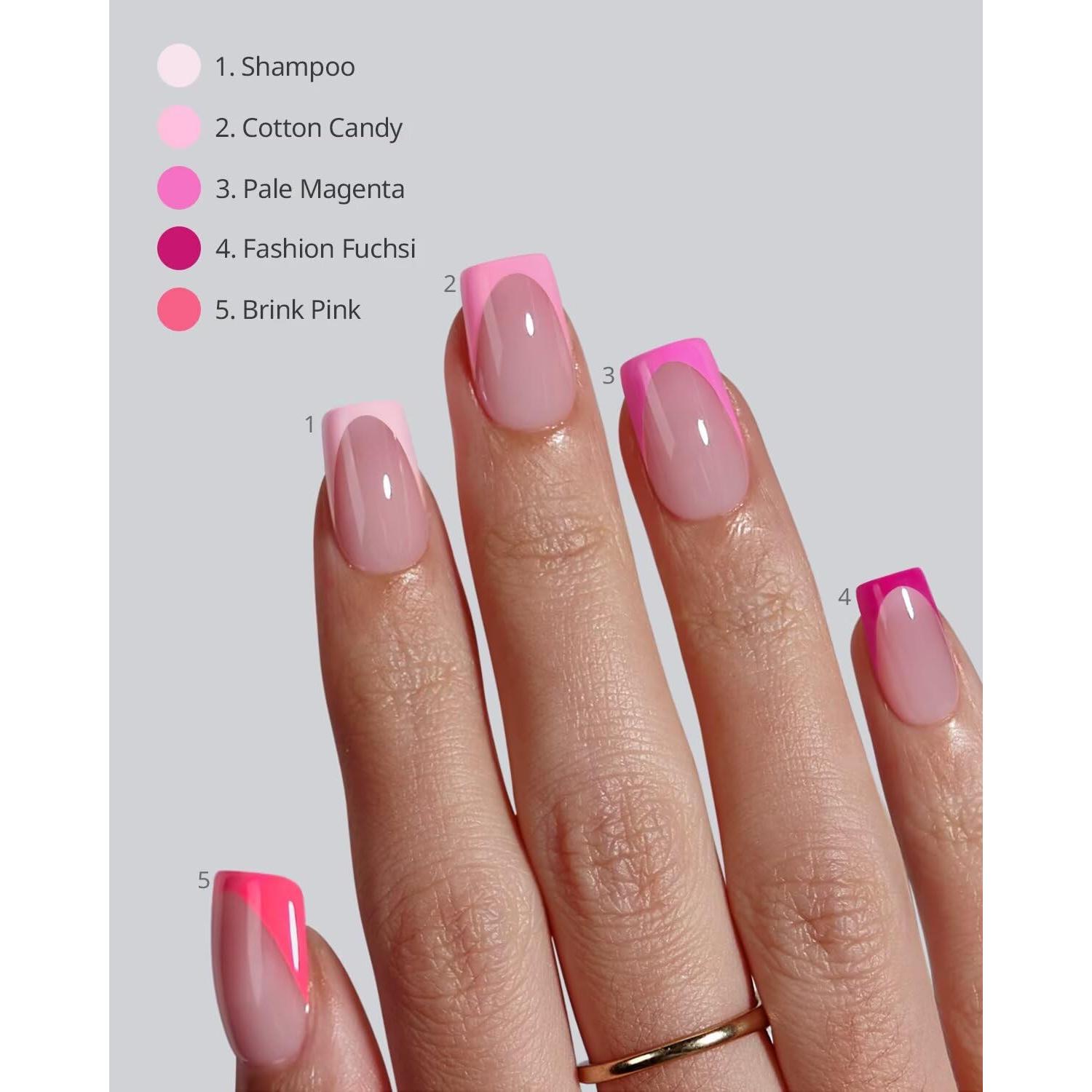 Uñas Postizas Cortas BTArtboxnails Rosa 160 Piezas