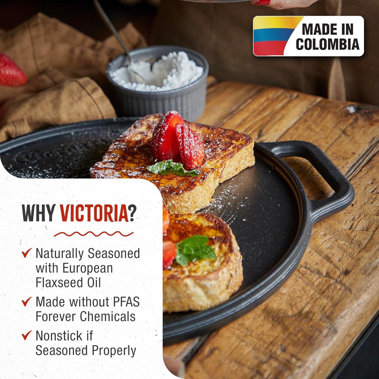 Parrilla Redonda Hierro Fundido Victoria 31.75 cm Sazonada