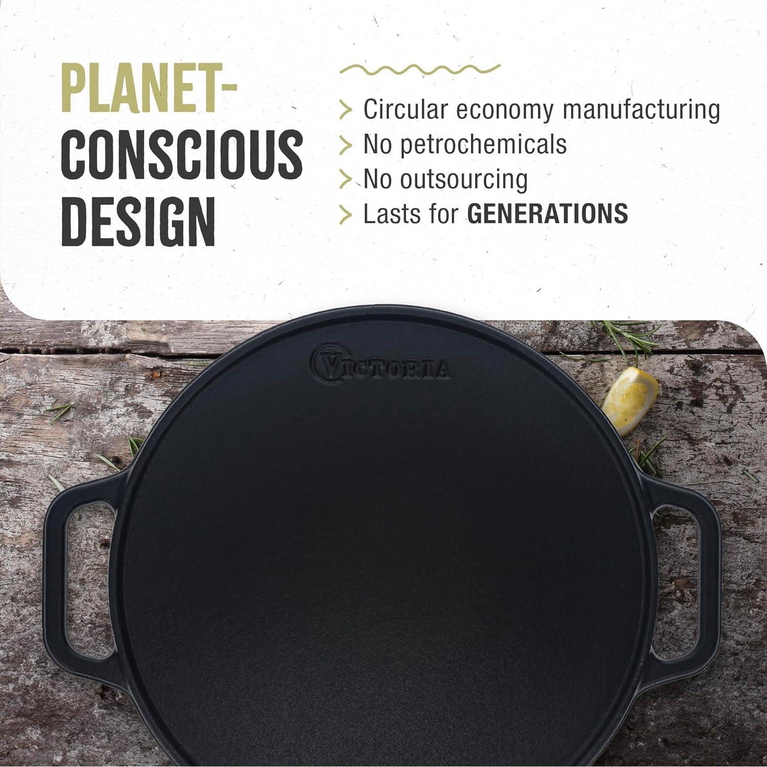 Parrilla Redonda Hierro Fundido Victoria 31.75 cm Sazonada