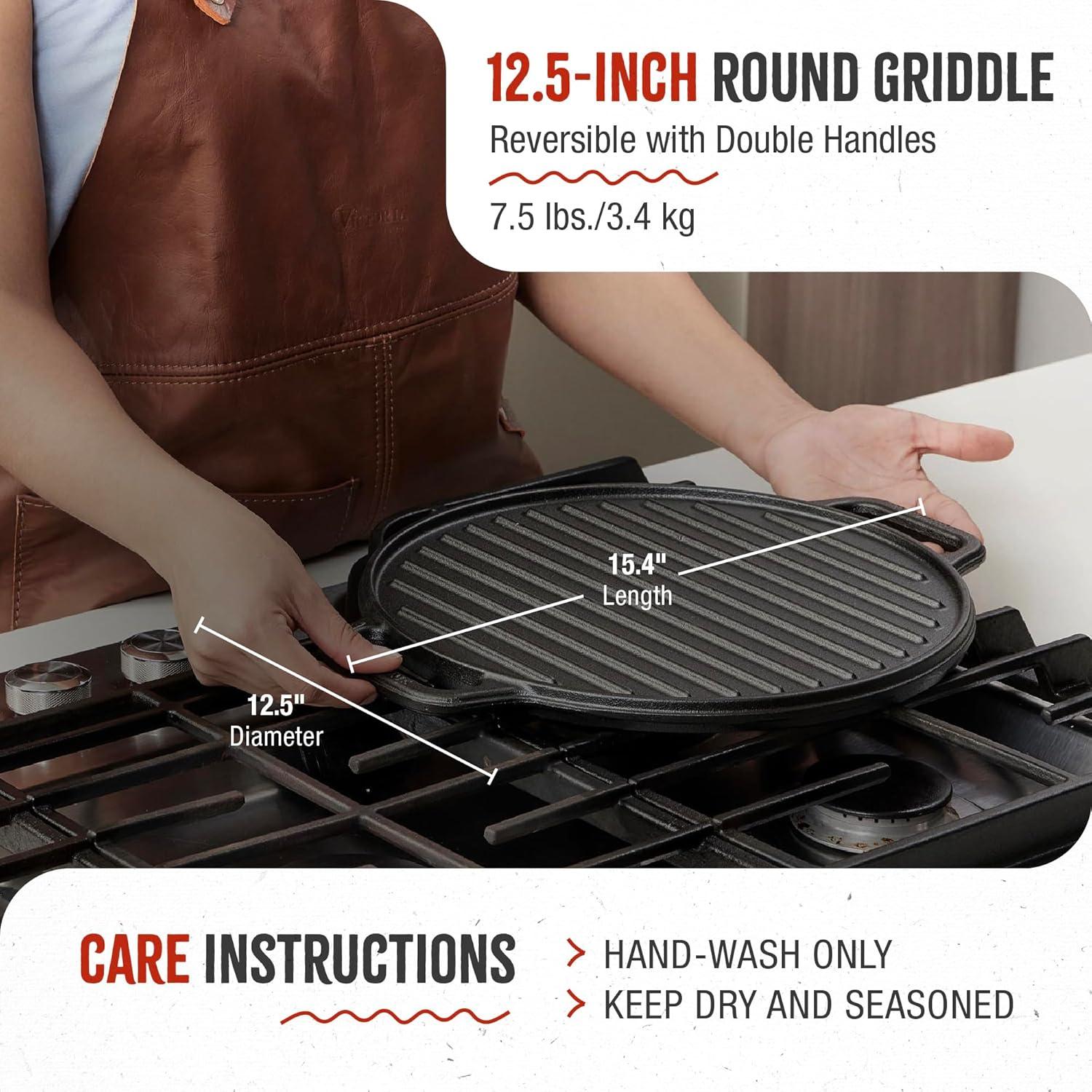 Parrilla Redonda Hierro Fundido Victoria 31.75 cm Sazonada