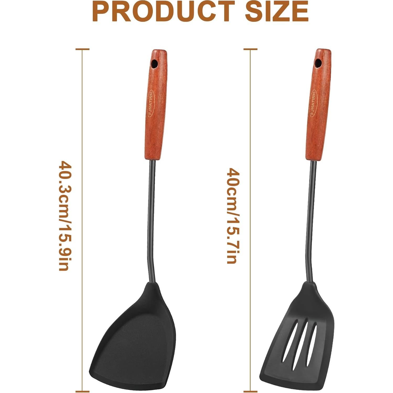 Juego de Espátulas de Silicona FJNATINH - Utensilios de Cocina 2 Piezas