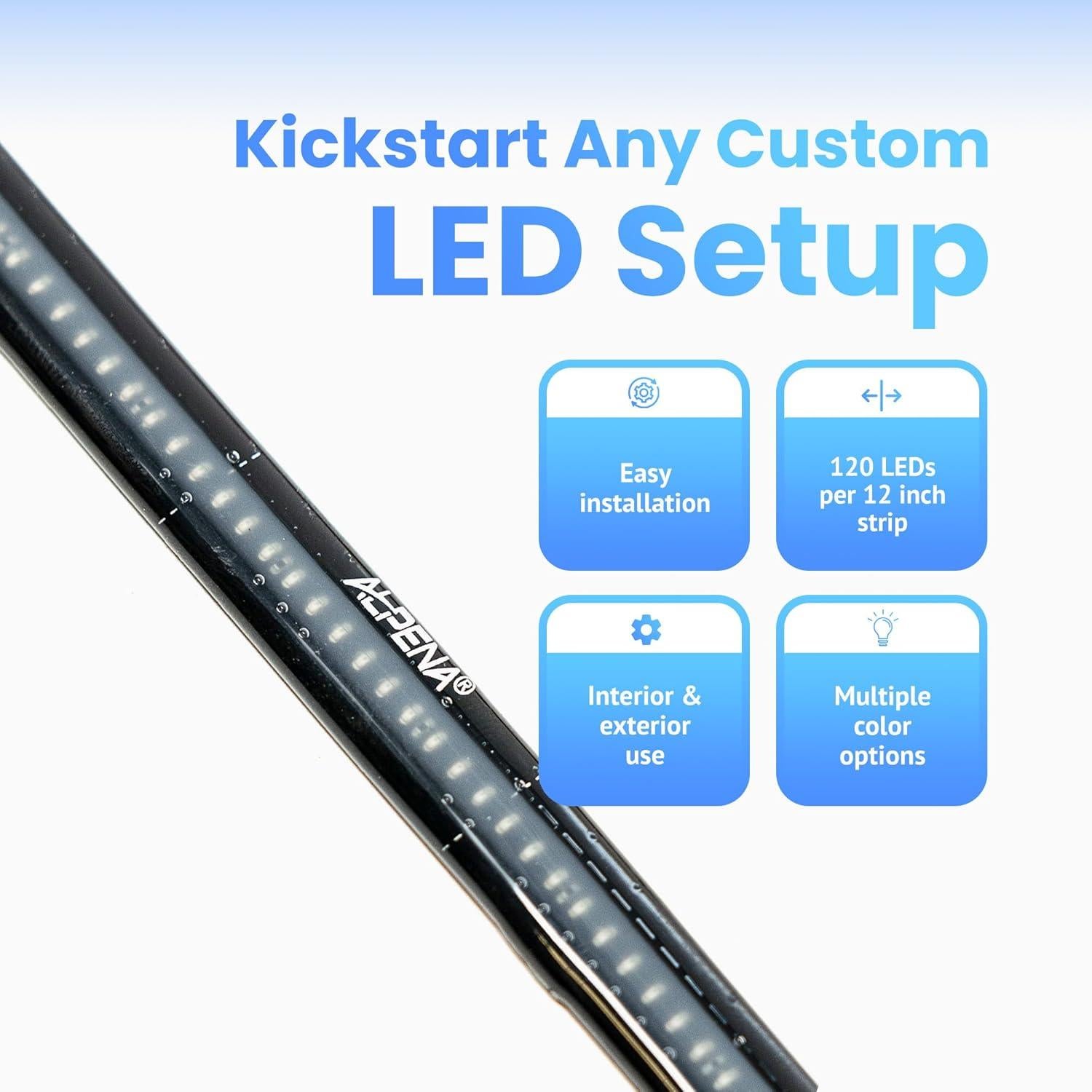 Kit de Tiras LED Ultra Ligeras Alpena 30.48 cm Ámbar 12V