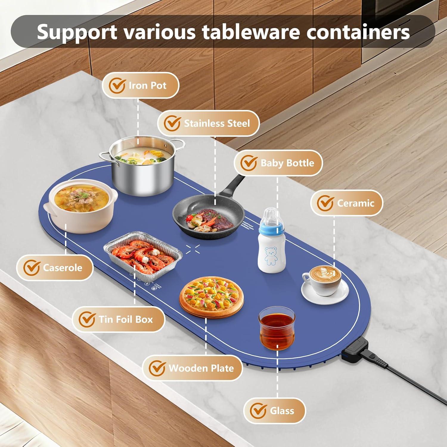 Alfombrilla Calentadora de Comida Extra Grande Seenlast 91x38cm