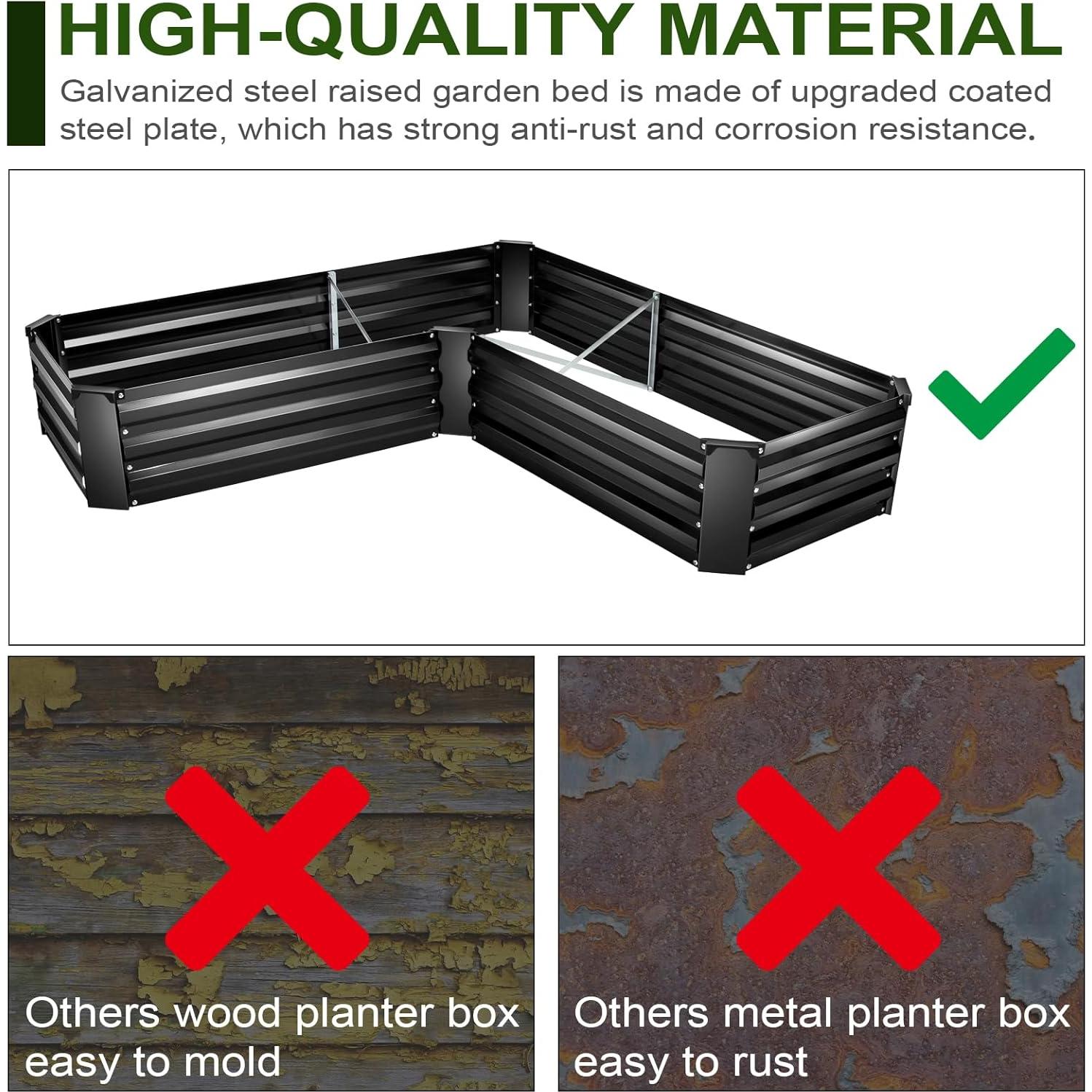 Kit de Jardín Elevado EDOSTORY 5x5x0.3m Acero Galvanizado