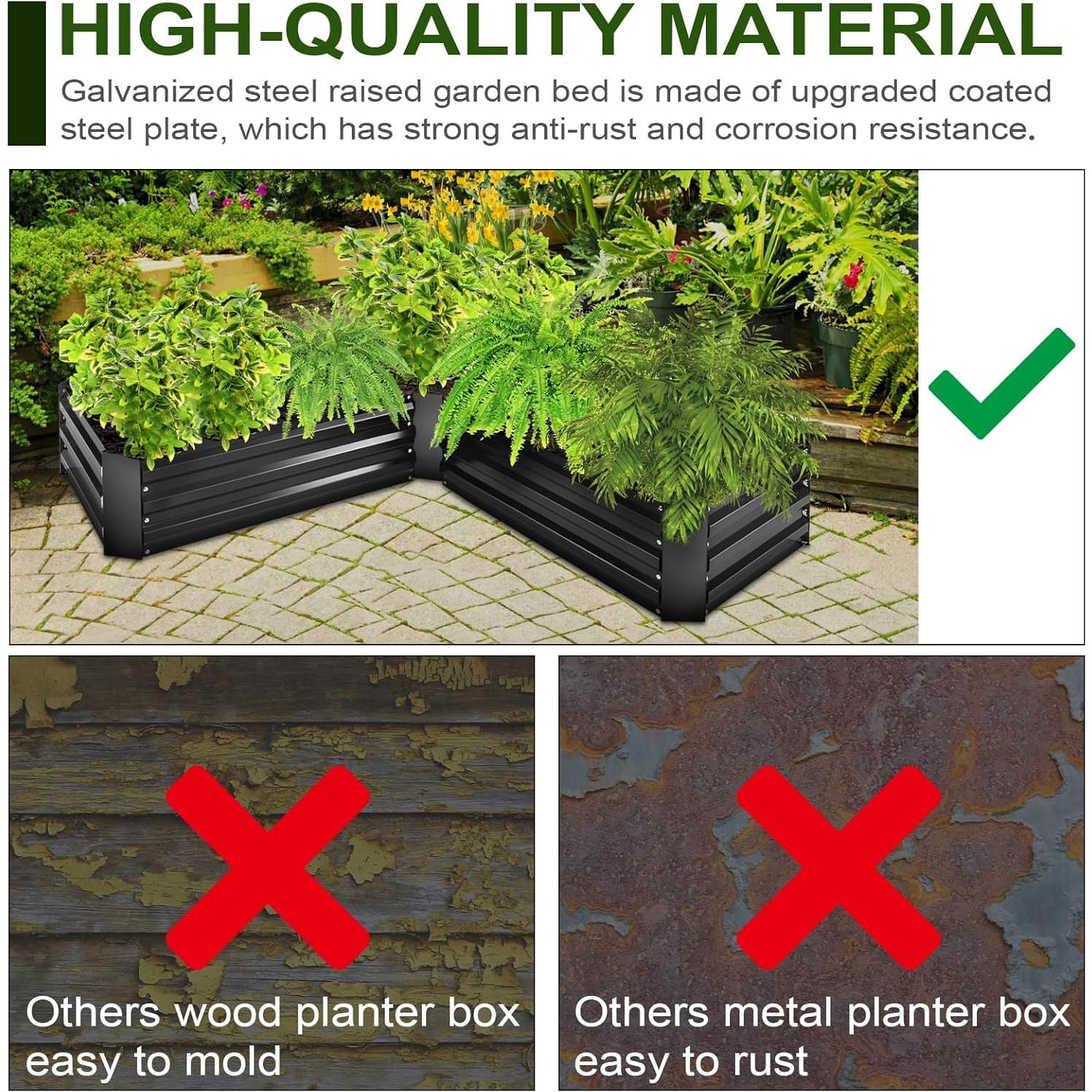 Kit de Jardín Elevado EDOSTORY 5x5x0.3m Acero Galvanizado