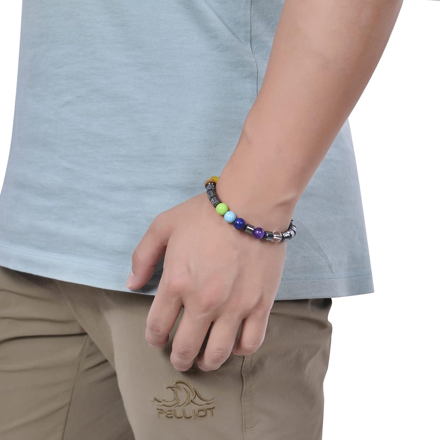 Pulsera de Chakra GelConnie 7 Chakra 8mm de Piedra Natural