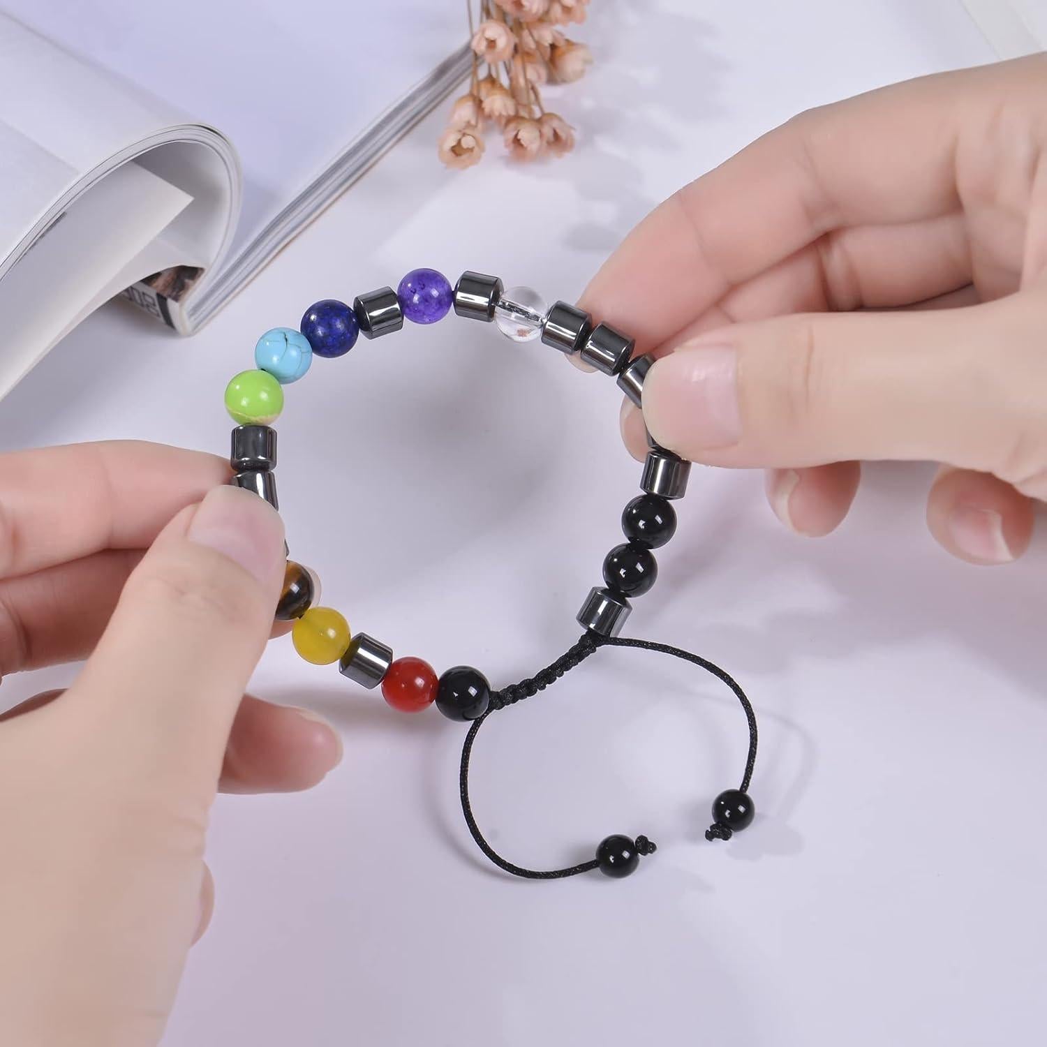 Pulsera de Chakra GelConnie 7 Chakra 8mm de Piedra Natural