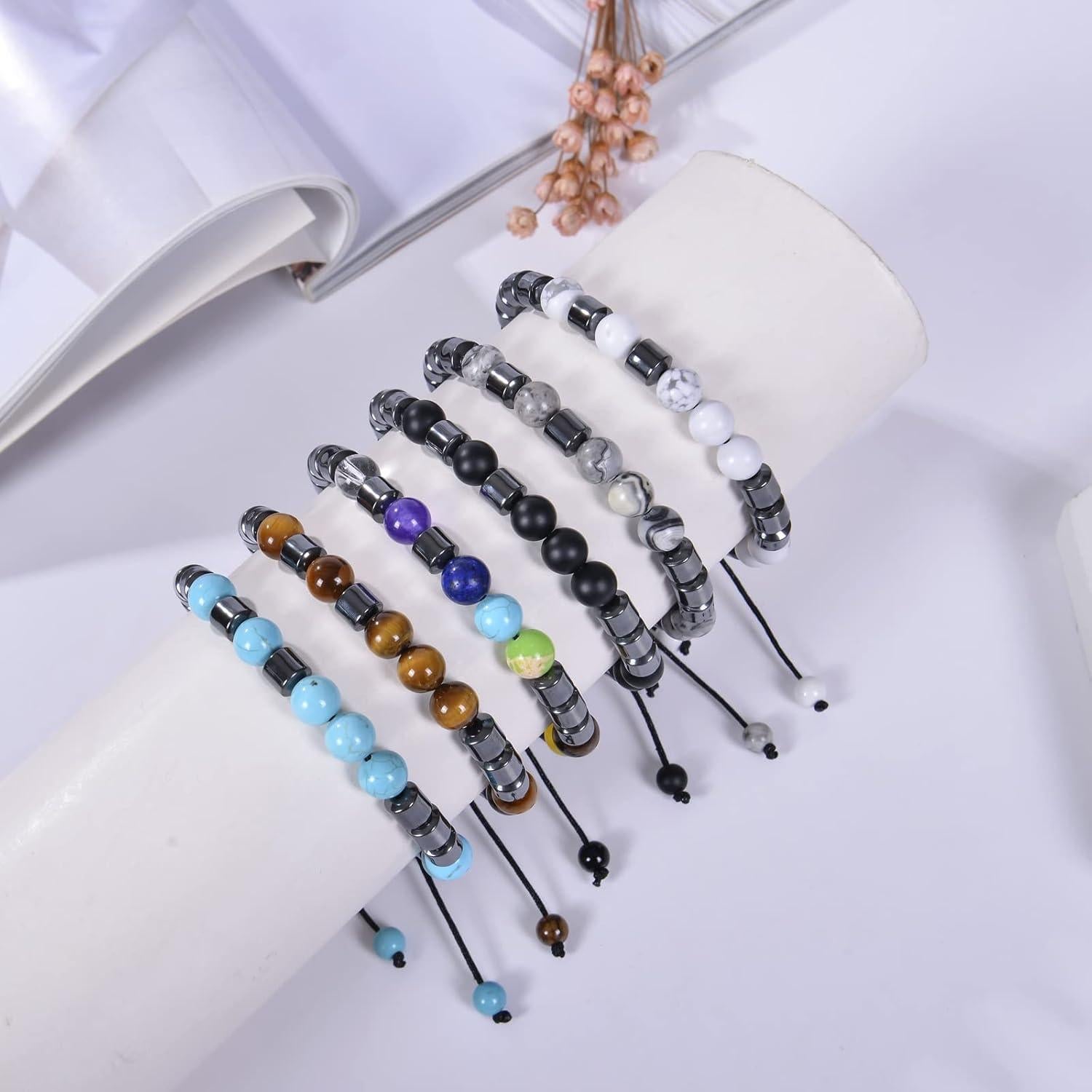 Pulsera de Chakra GelConnie 7 Chakra 8mm de Piedra Natural