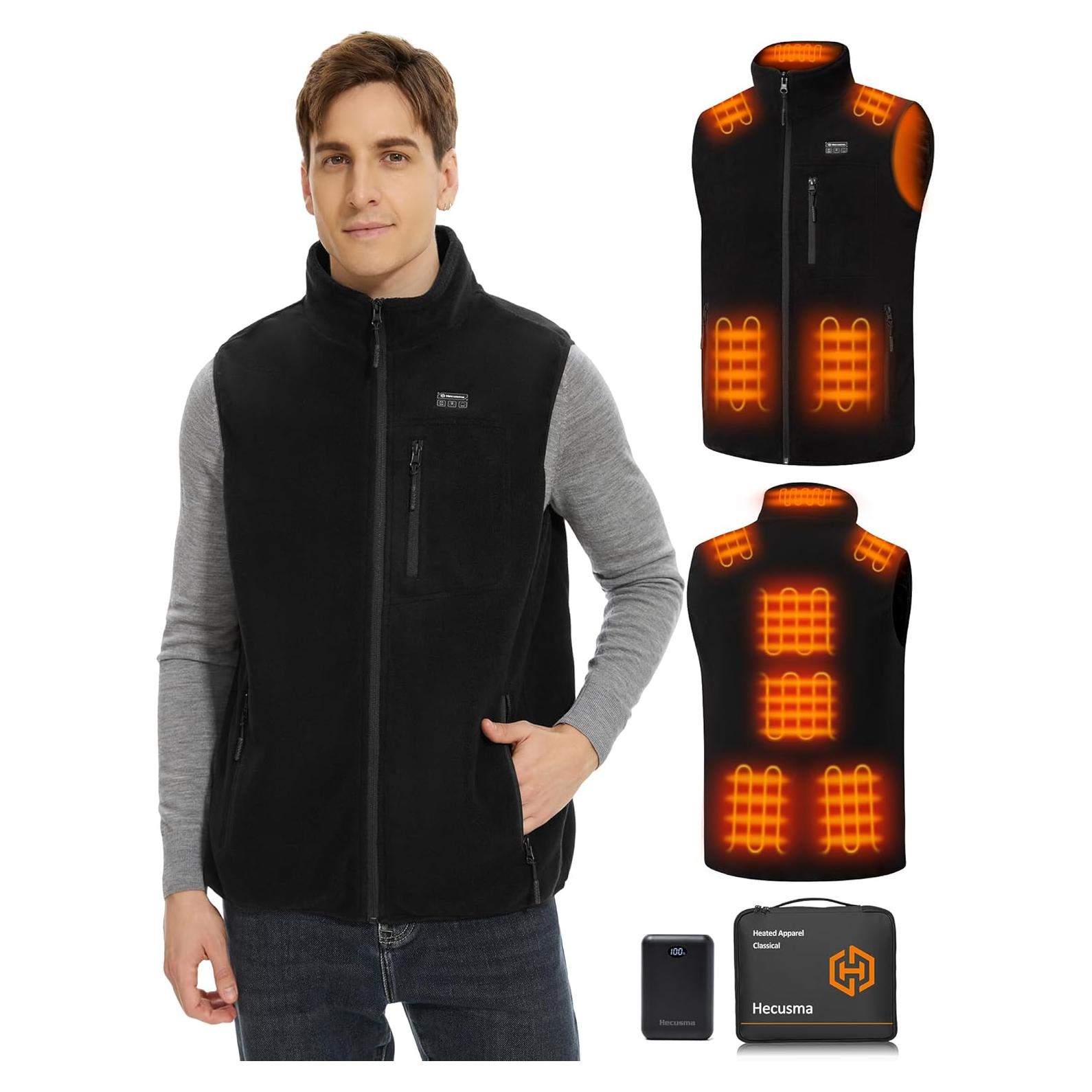 Chaleco Térmico Hombres Hecusma Forro Polar 16000mAh 7.4V