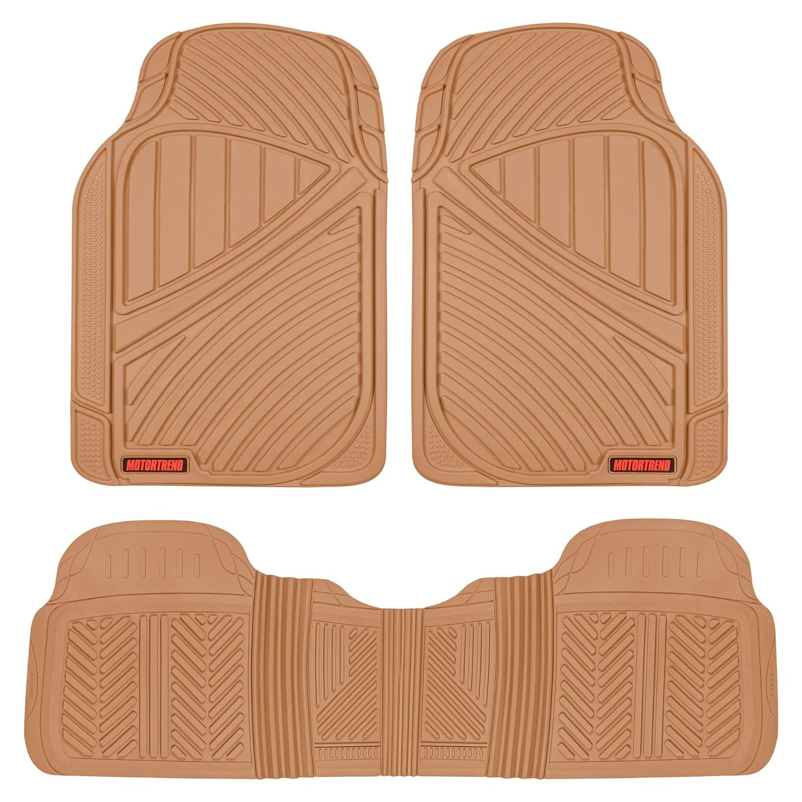 Alfombrillas de goma Motor Trend MT-773-BG para automóviles - Juego de 3