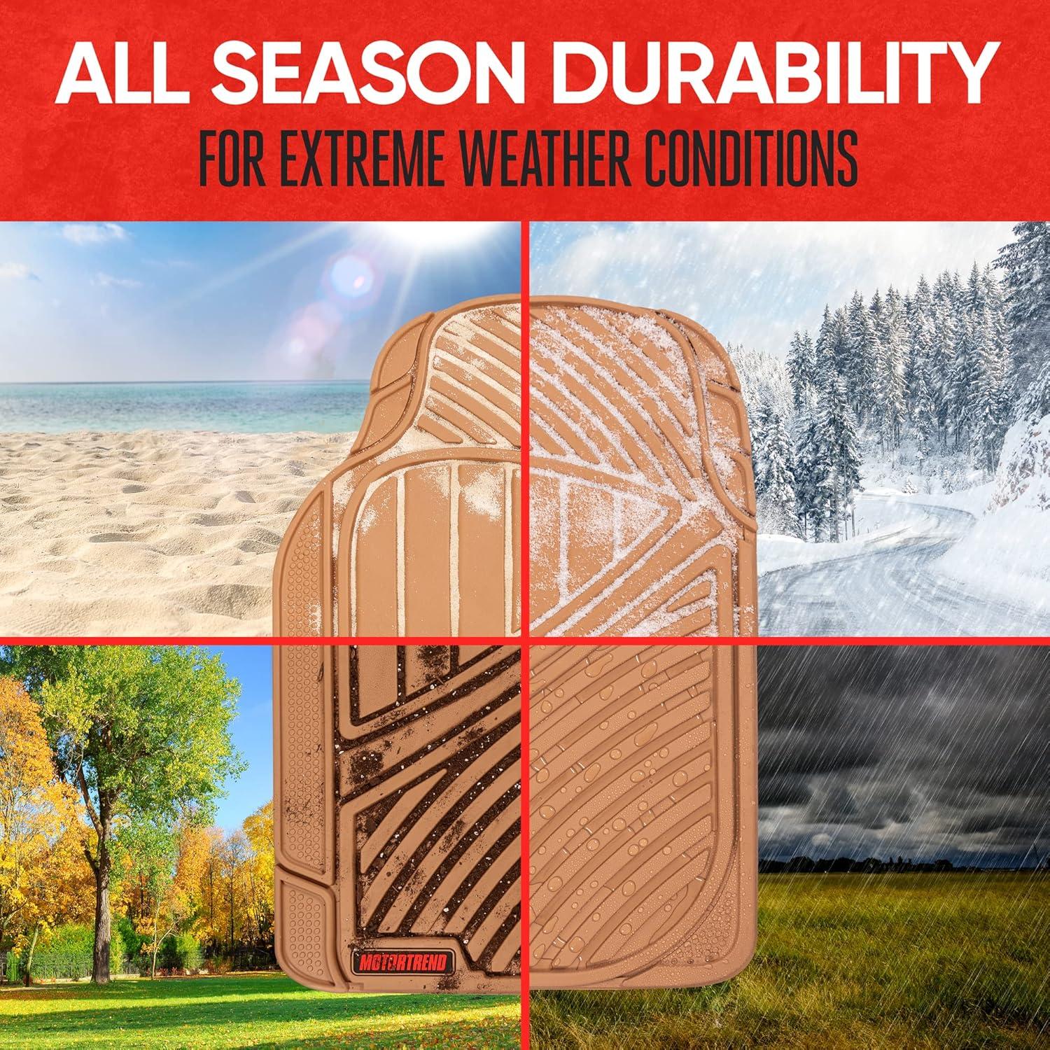 Alfombrillas de goma Motor Trend MT-773-BG para automóviles - Juego de 3