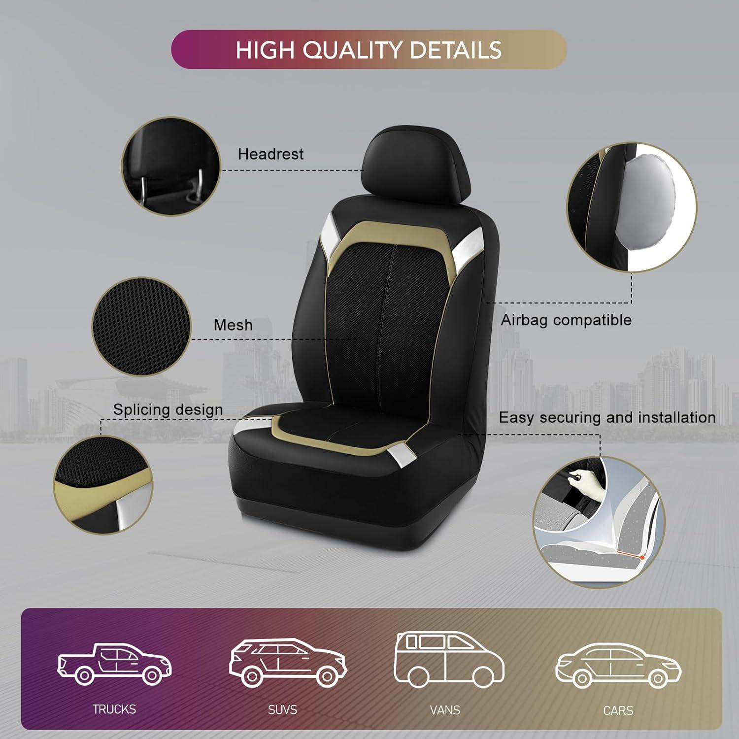 Funda de Asiento de Coche PIC AUTO Beige y Plateada Universal