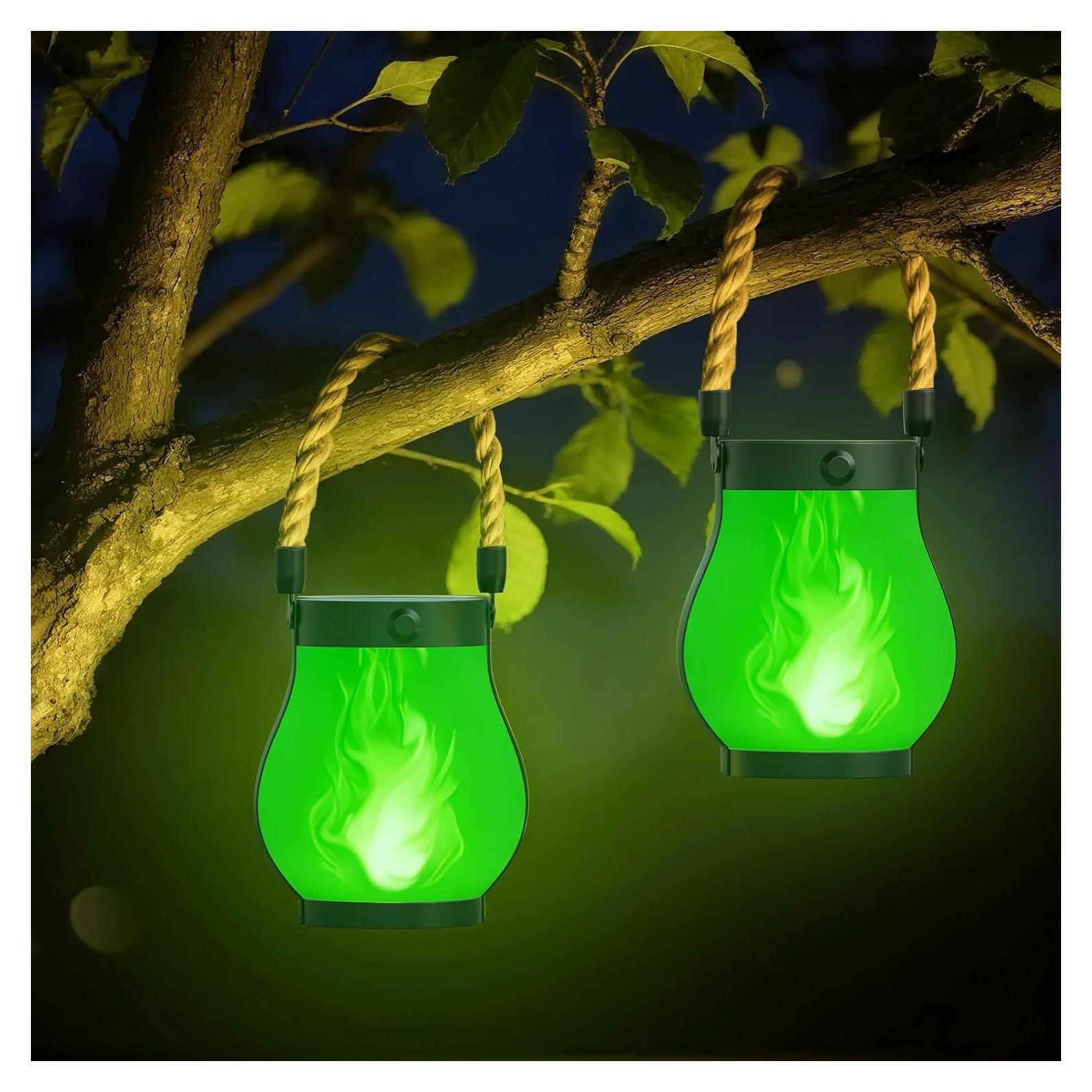 Linterna Solar Hompavo Gen2 Impermeable 2 Modos 2 Pzs Verde