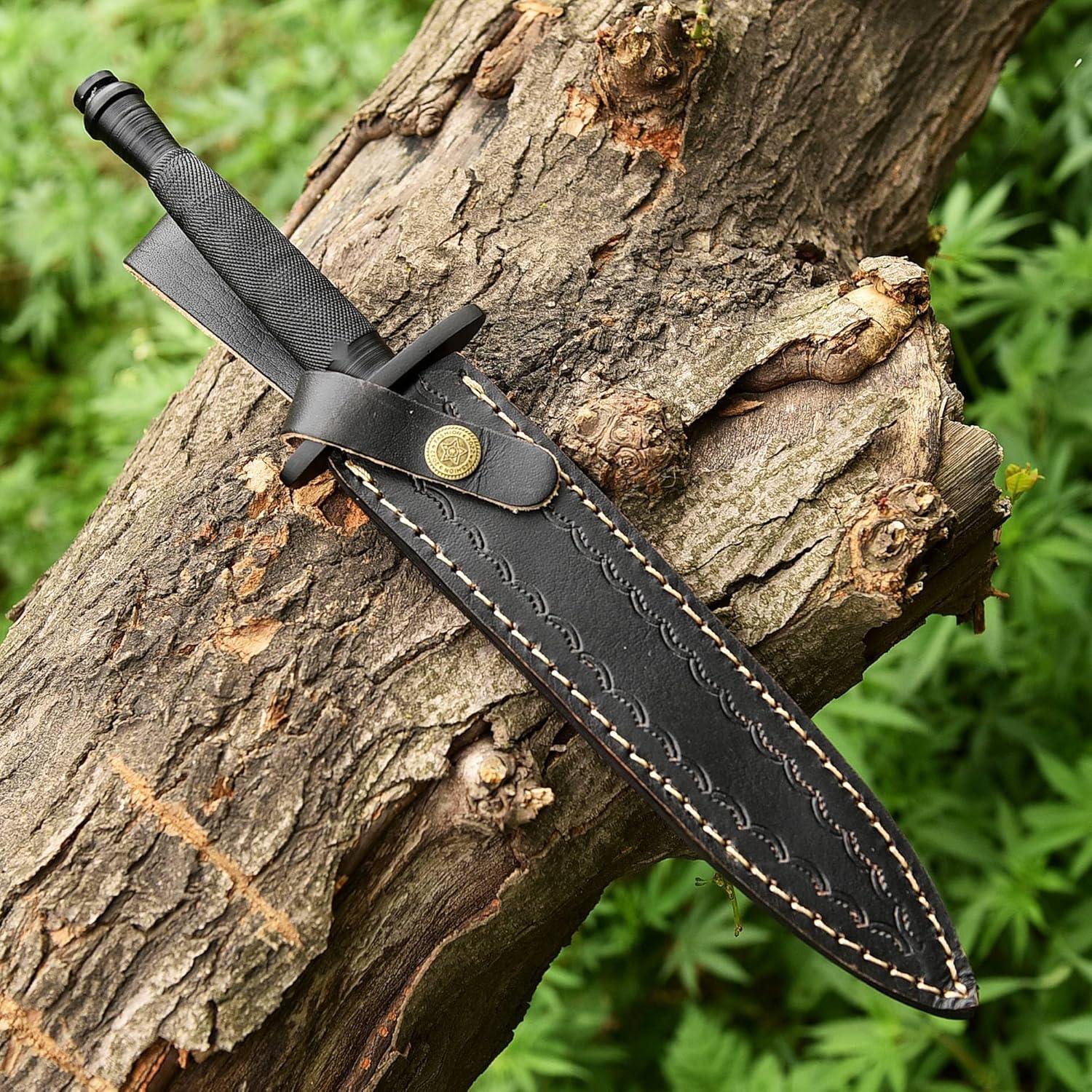 Daga Militar V42 Sykes Fairbairn AJSANITY con Funda de Cuero