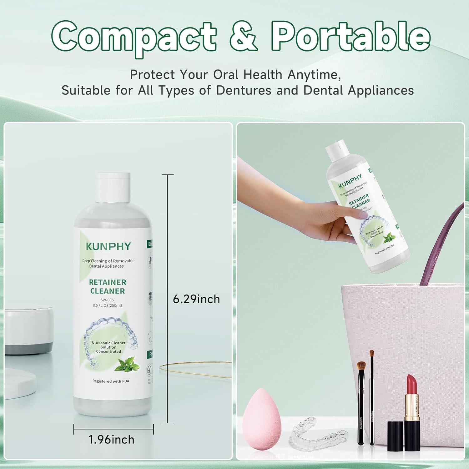 KUNPHY Solución Limpiadora Ultrasonica 473 ml - Retenedores