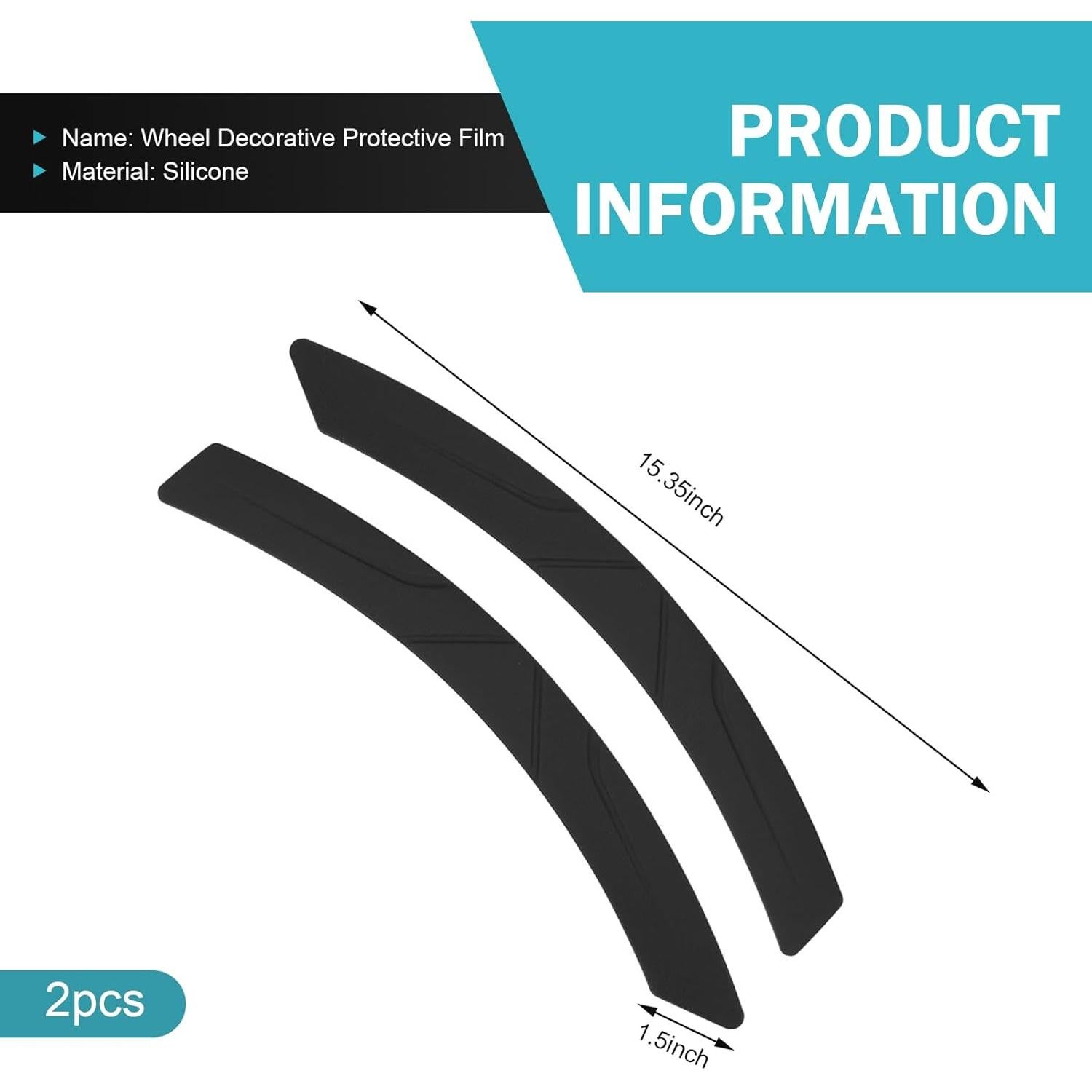 Tiras de Cejas para Llantas Opuweiy 39x3.8cm Negro 2PCS