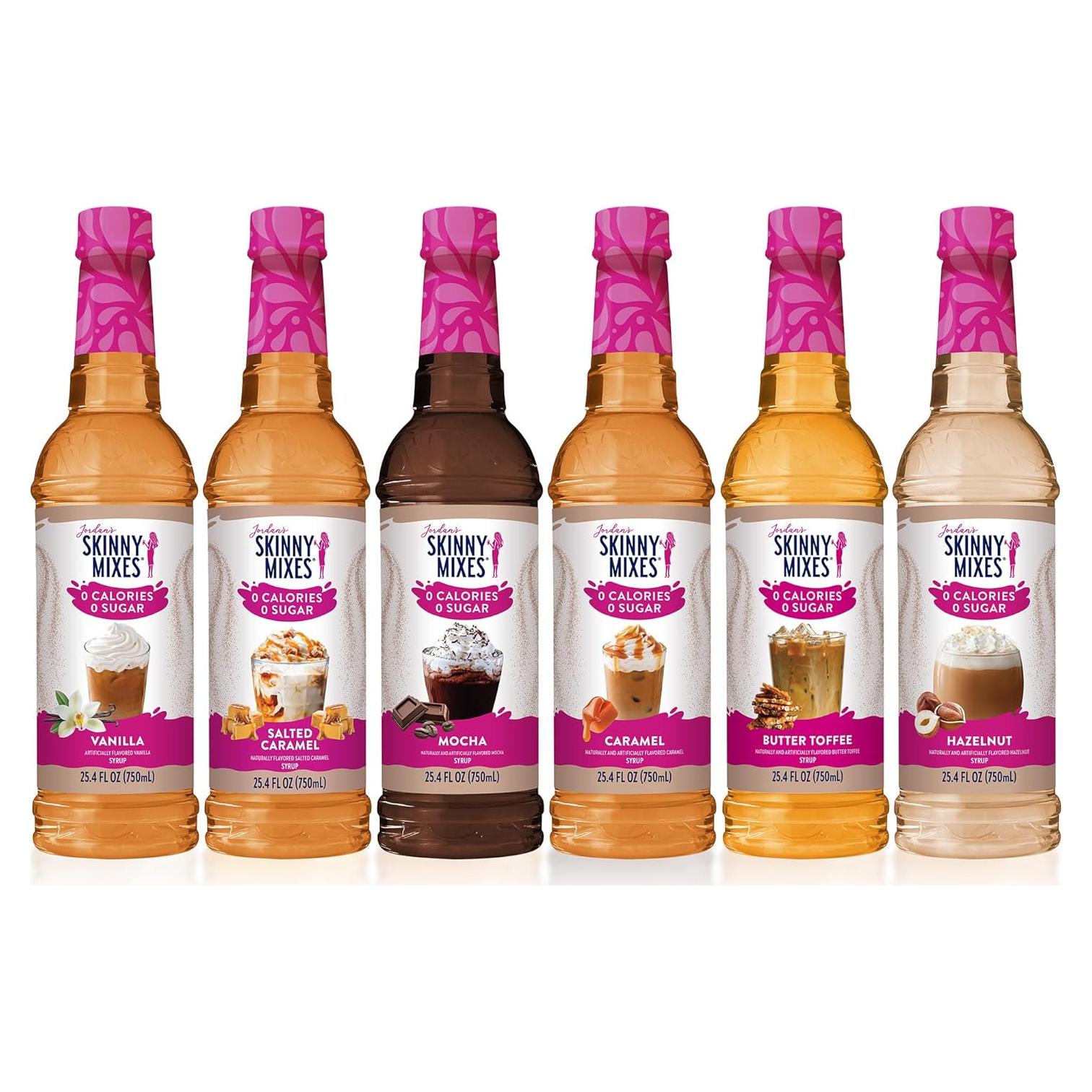 Sirope de café sin azúcar Jordan - Paquete de 6 sabores 750 ml